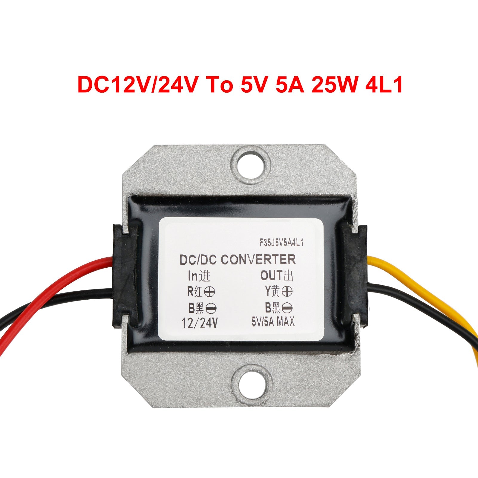 Converter -regulatorspanning verlagen CC/CC waterdicht 12 V/24 V tot 5 V 5 A 25 W
