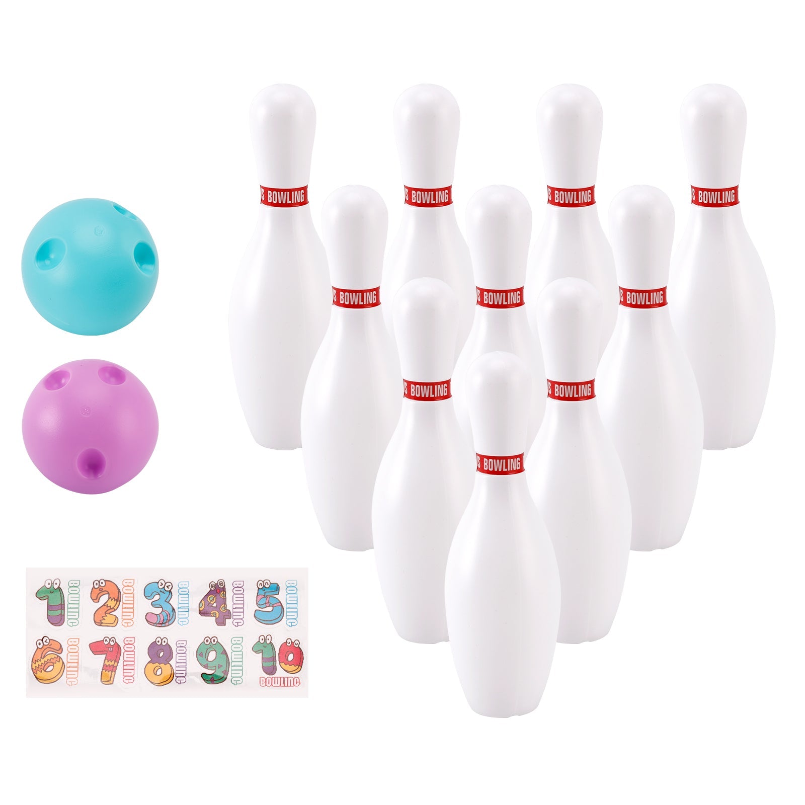 Ensemble de boules de bowling lumineuses de 19 cm pour enfants, jeu de fête d&#39;intérieur et d&#39;extérieur, jouet cadeau