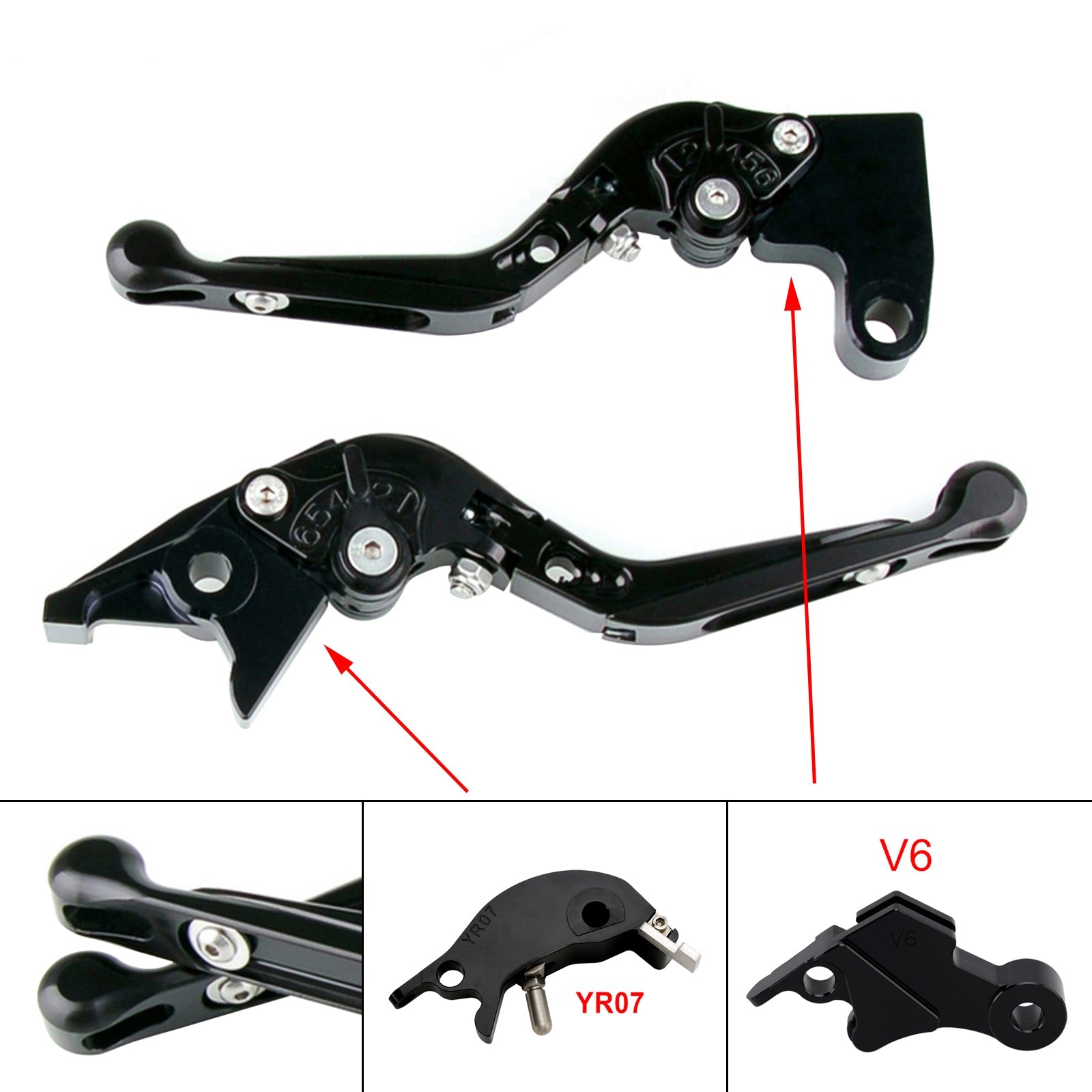Levier de frein et d'embrayage réglable compatible avec YAMAHA XSR900 XSR900GP MT-09 MT-09SP 24-25