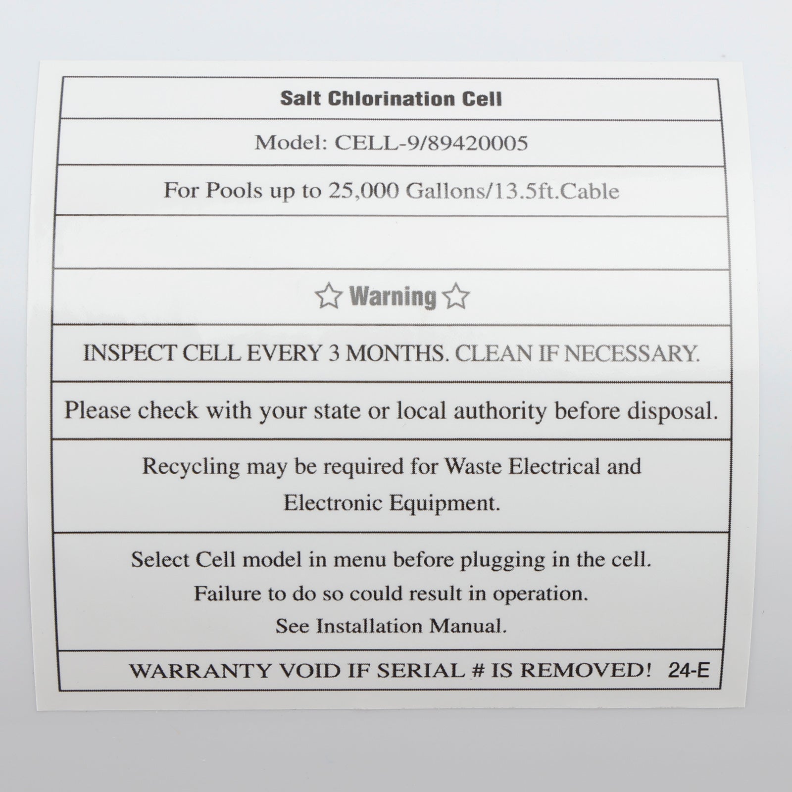 Cellule de chloration au sel TurboCell W3T-Cell-9 pour Hayward jusqu'à 25 000 gallons