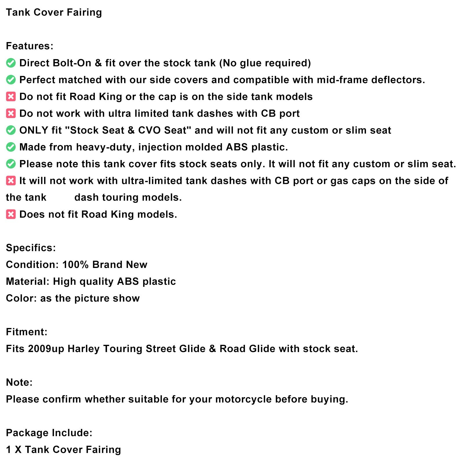 Carenatura della protezione del carro armato per tourning Street Glide e Road Glide 2009+