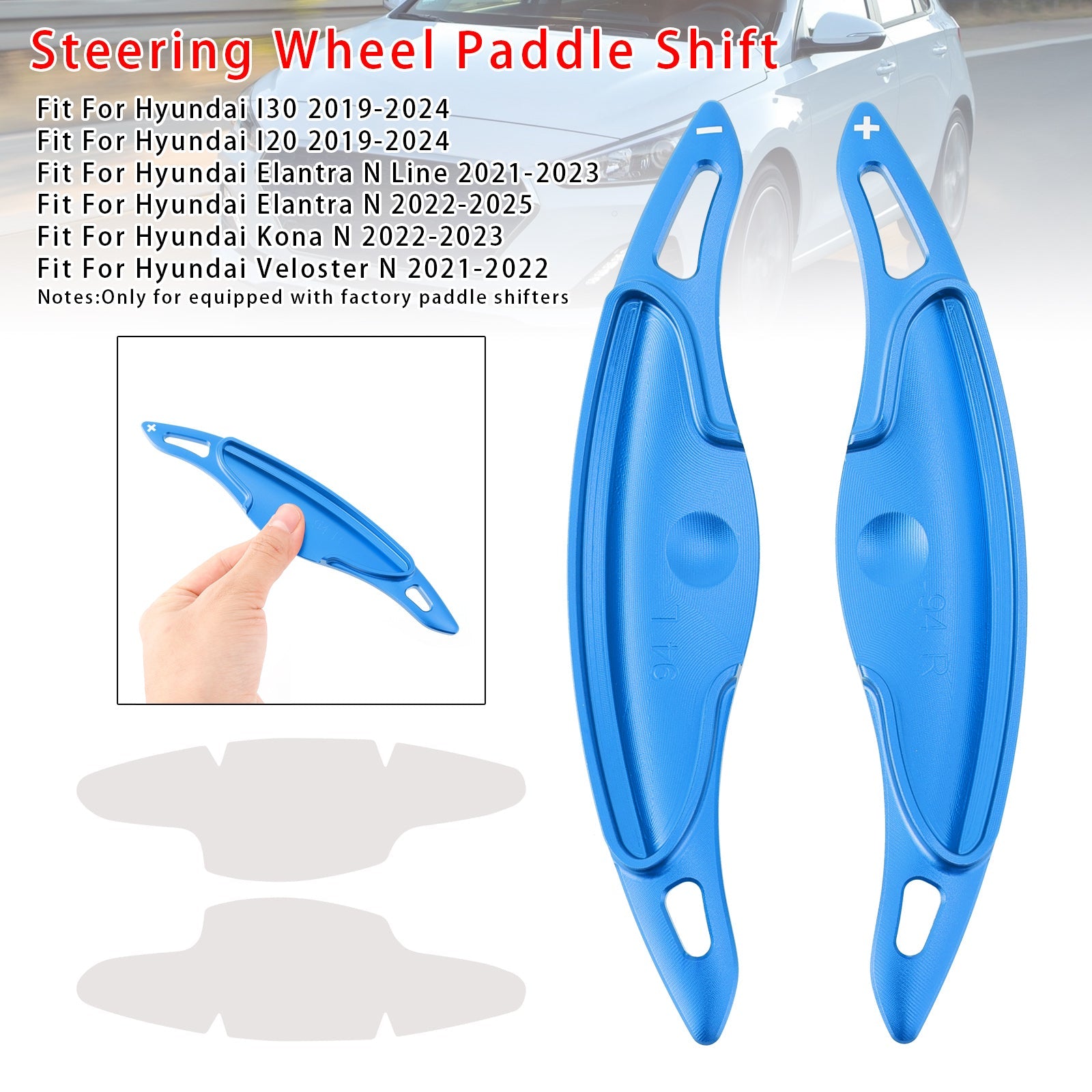 Extension de palettes de changement de vitesse au volant pour Hyundai Elantra i30 en aluminium