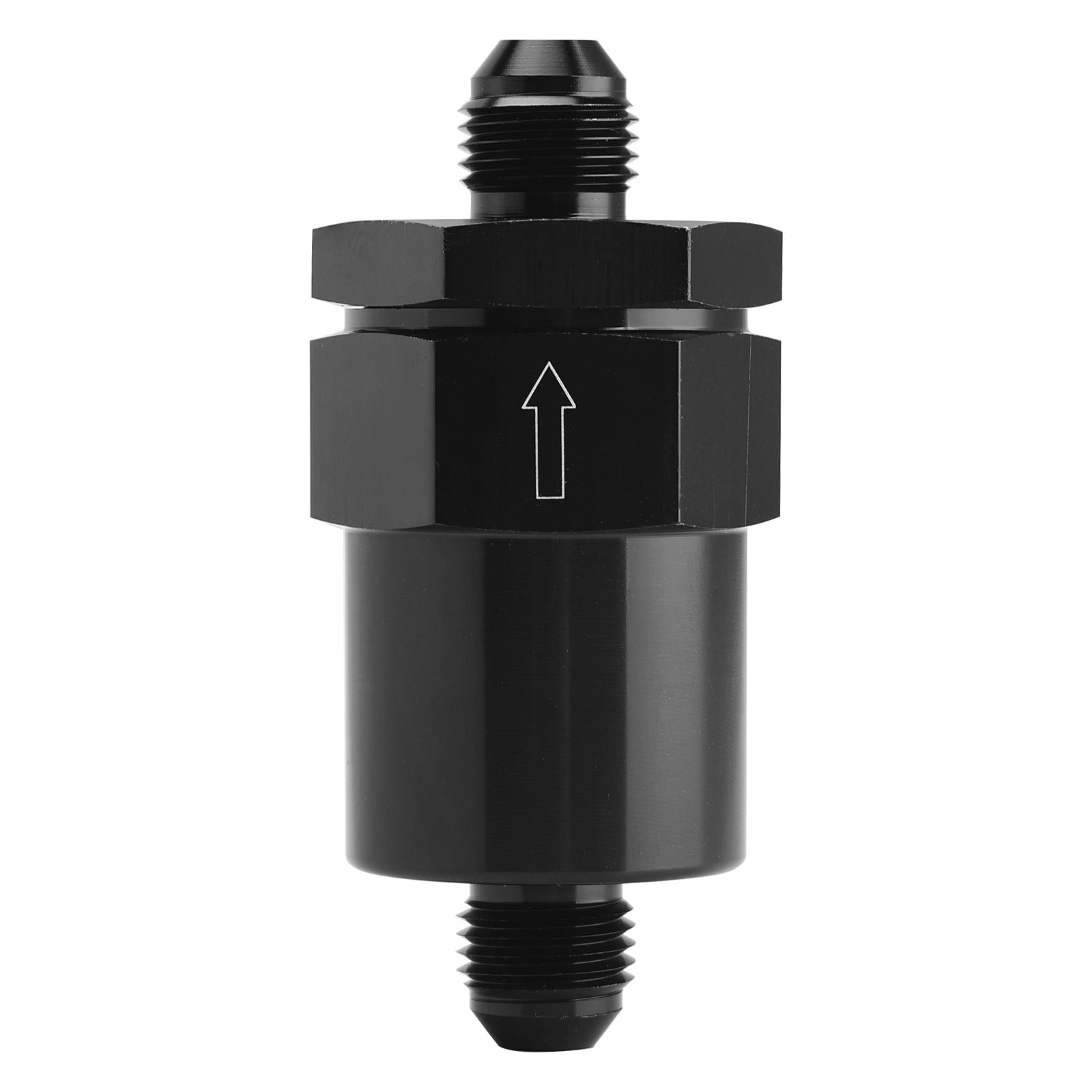 Adaptateur de filtre en ligne AN6 noir pour systèmes de carburant avec élément filtrant de 30 microns