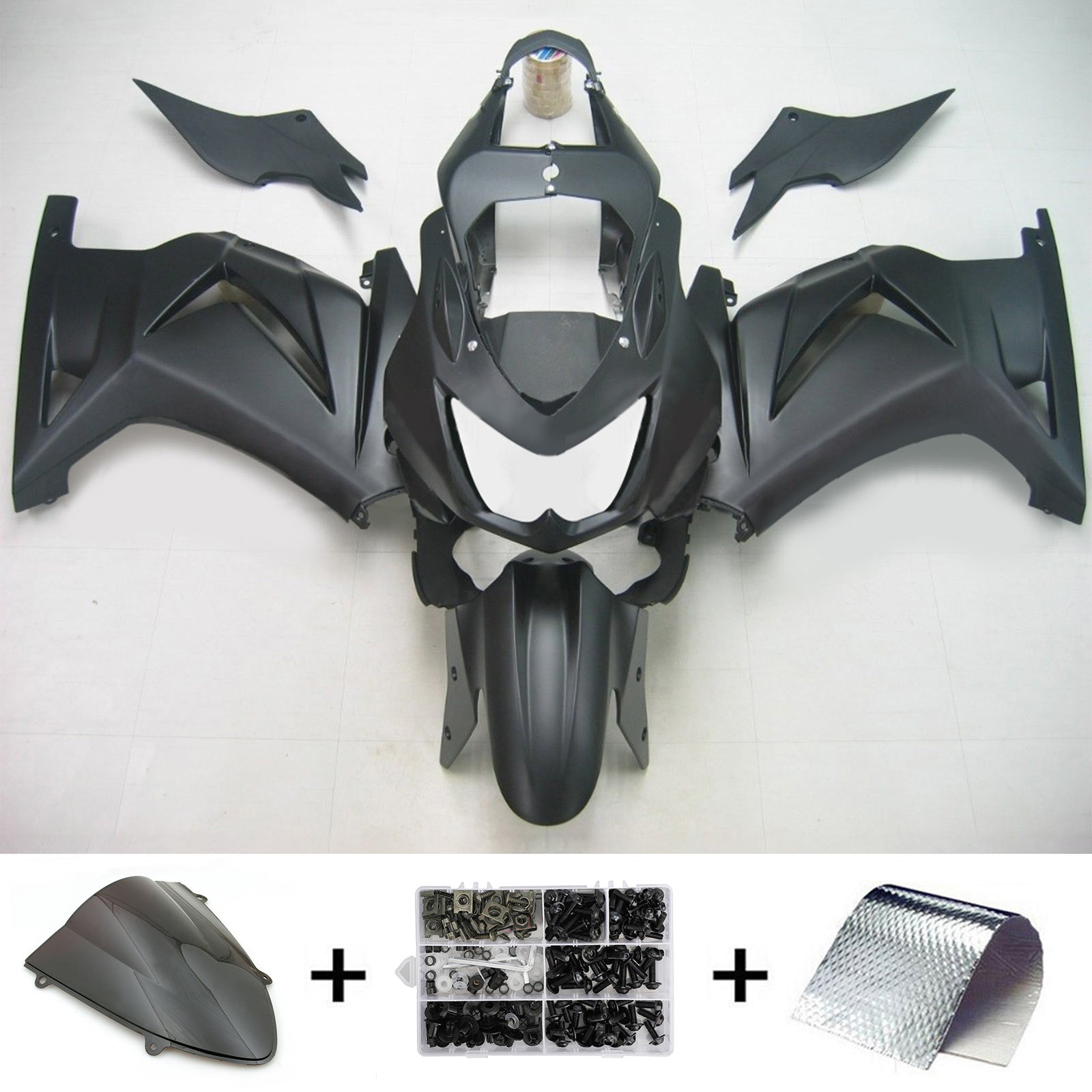 Kit de carénage par injection, carrosserie en plastique ABS, compatible avec Kawasaki EX250/Ninja250R 2008-2012