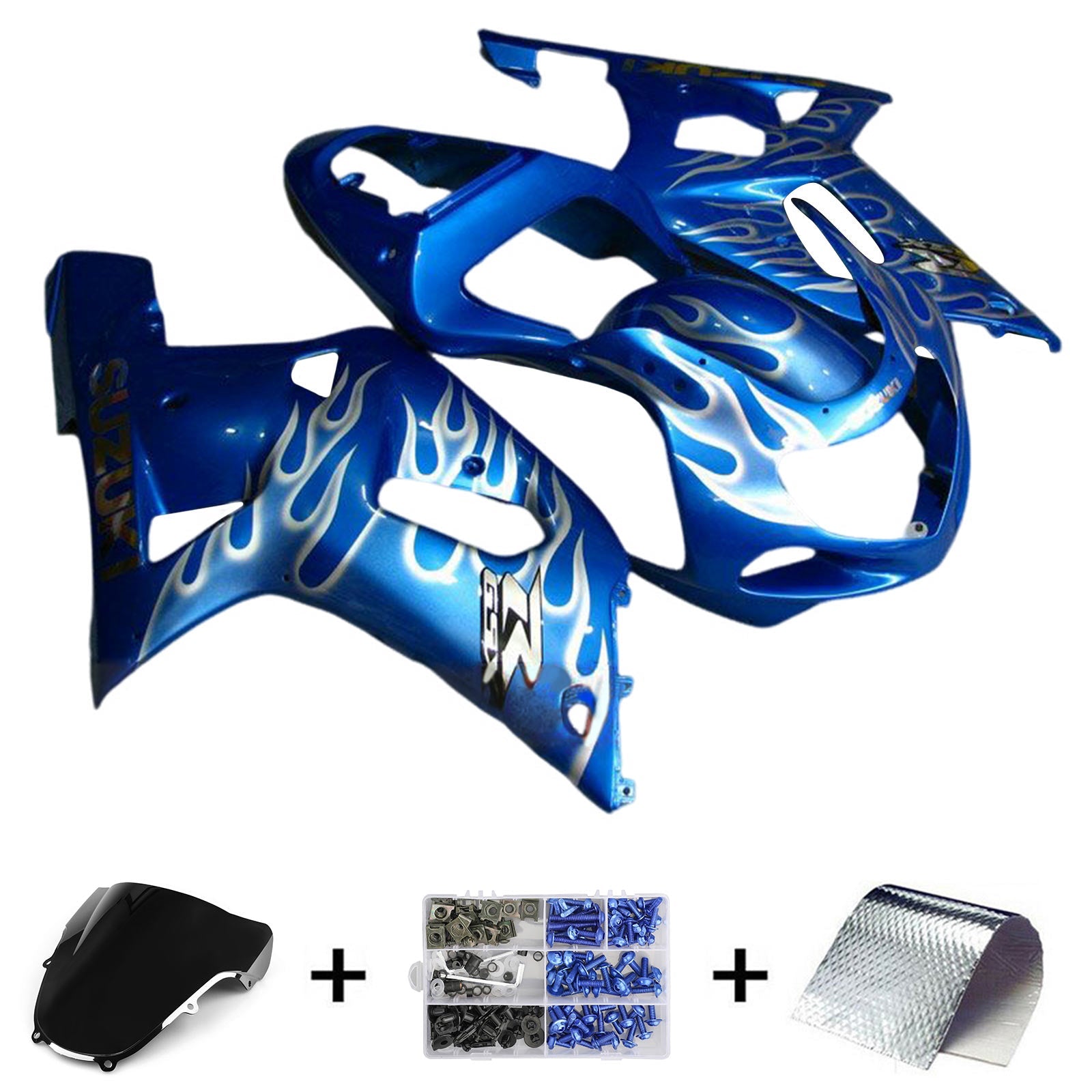 Amotopart Suzuki GSXR1000 2000-2002 K1 K2 Kit carenatura carrozzeria in plastica ABS