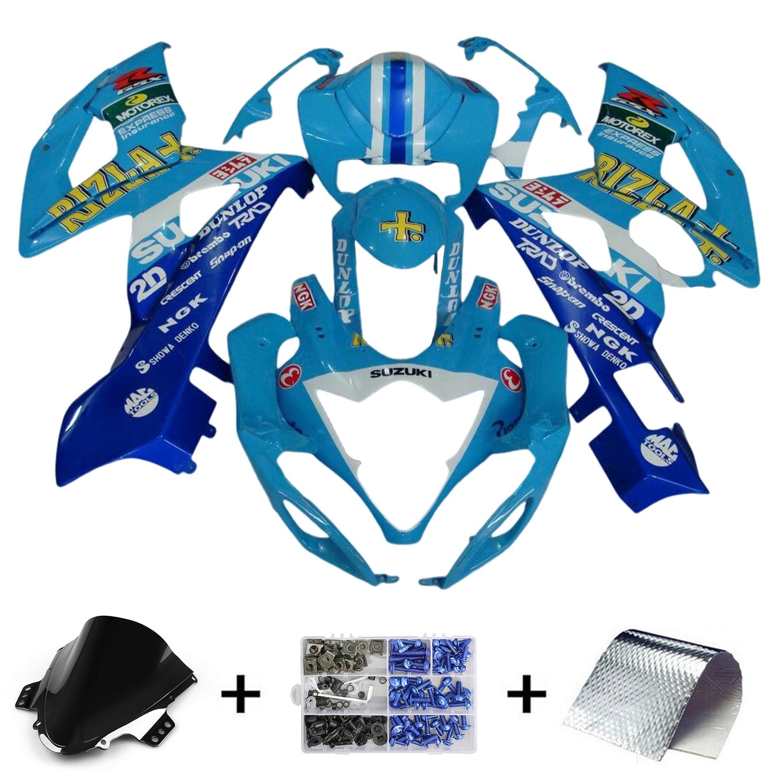 Amotopart Suzuki GSXR1000 2005-2006 K5 Kit de carenado de carrocería de plástico ABS