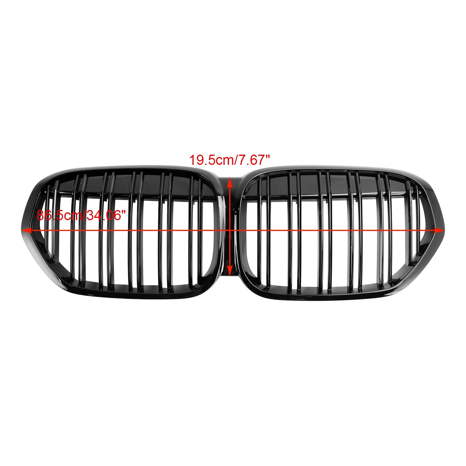 Gloss Black Front Nier Grill Grill voor BMW X1 F48 F49 2019-2021 Dubbele lat