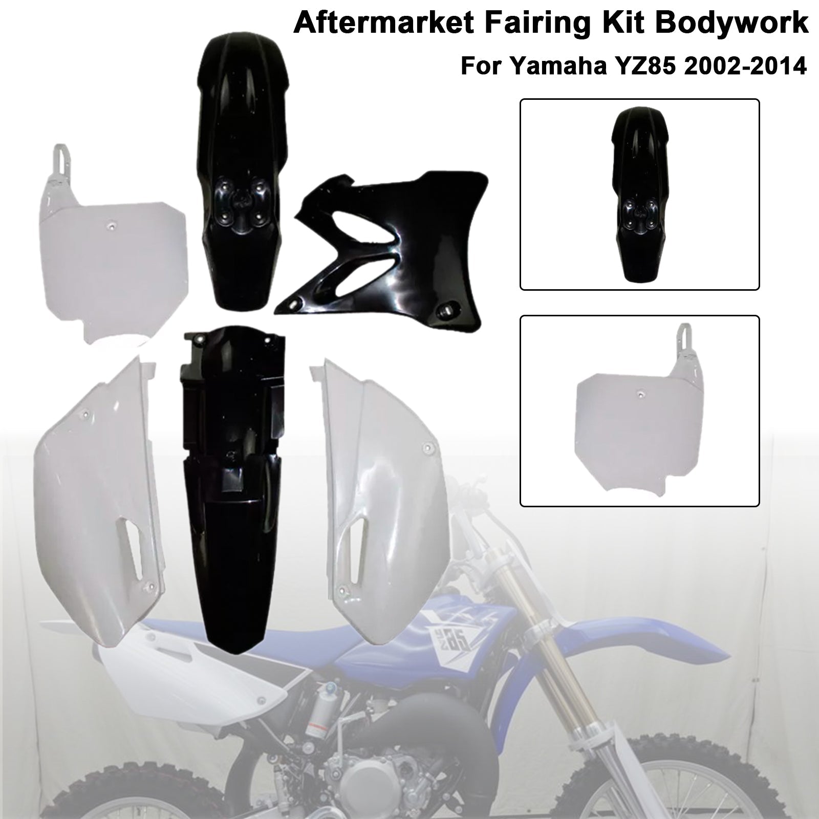 Kit de carénage de garde-boue en plastique pour Yamaha YZ85 2002-2014