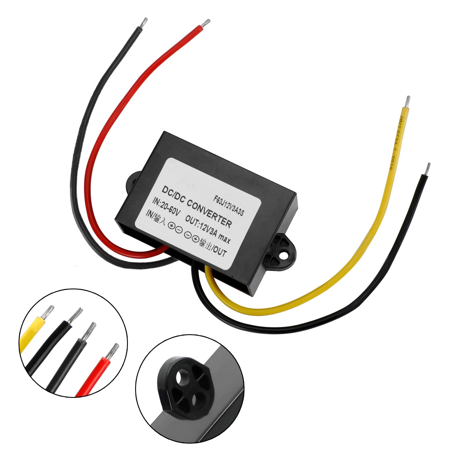 Convertisseur régulateur DC 20-60 V vers DC 12 V 3 A 36 W