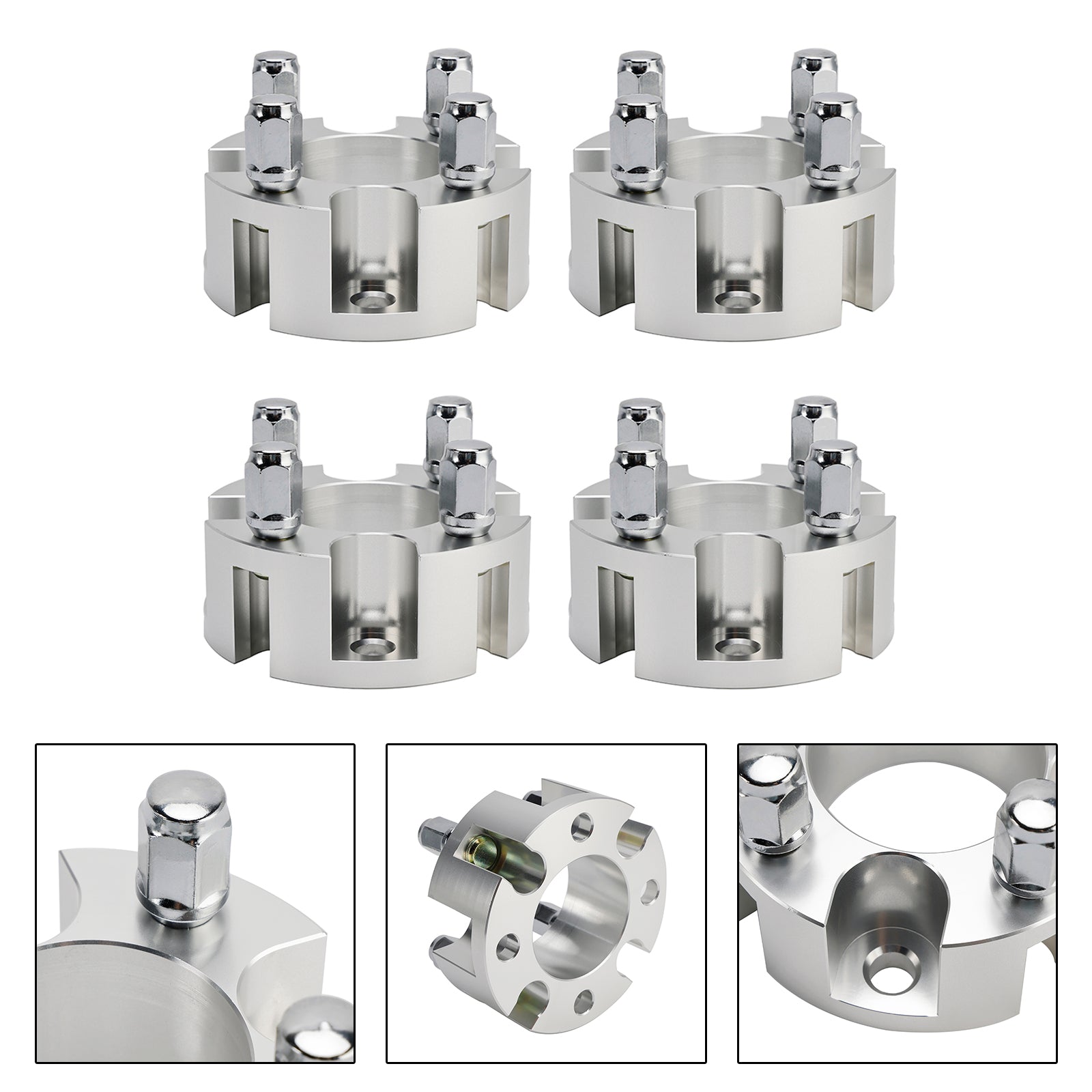 Kit d'entretoises de roue 2"" pour voiturettes de golf Yamaha Club Car Ezgo, câbles et écrous de roue argentés