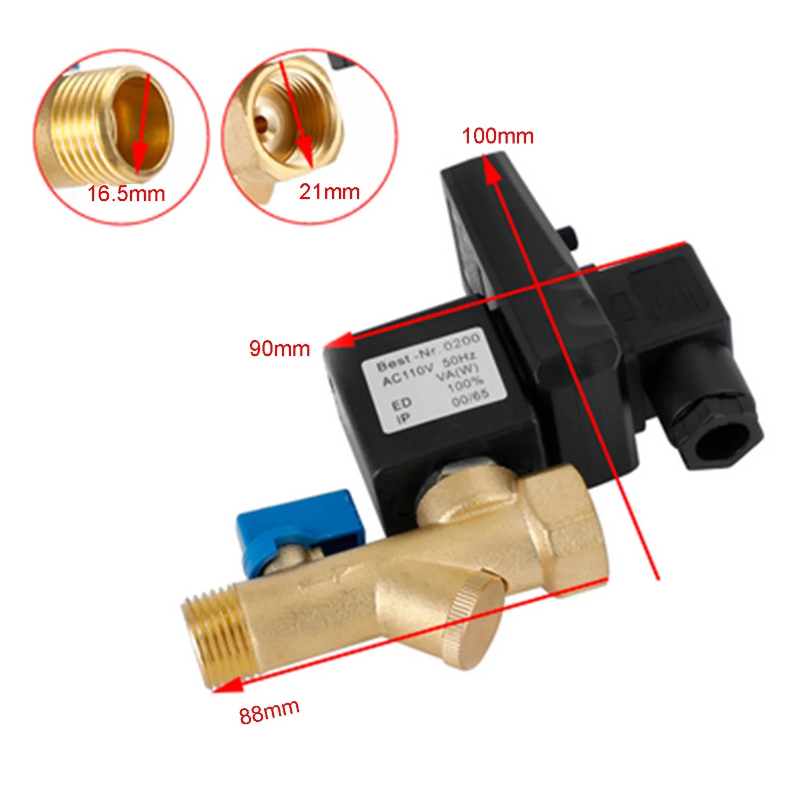 Compresseur d'air temporisé électronique automatique AC110V 1/2 "vanne de vidange automatique