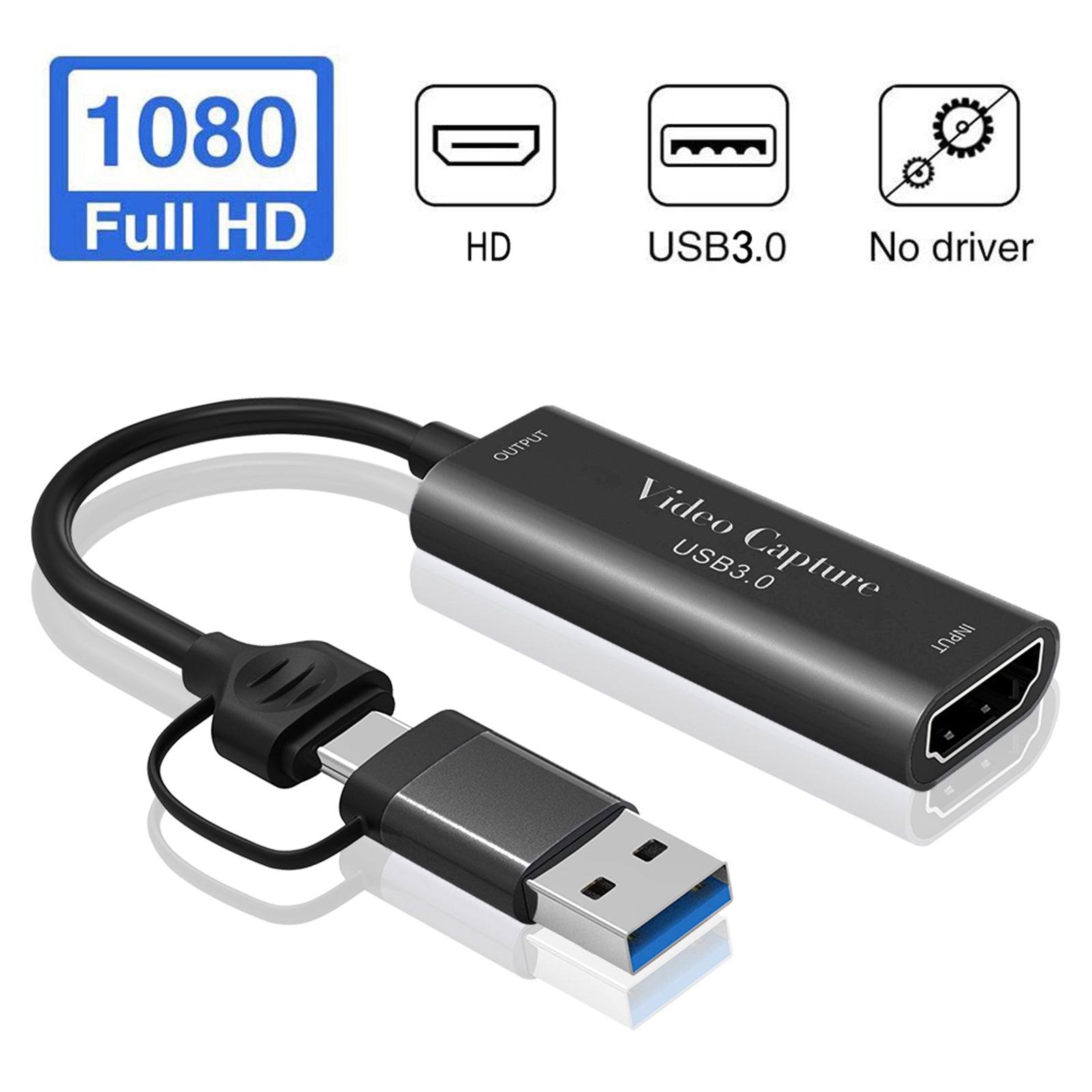 Type-C USB3.0 deux-en-un 4K HD carte de capture vidéo 1080P60Hz jeu diffusion en direct