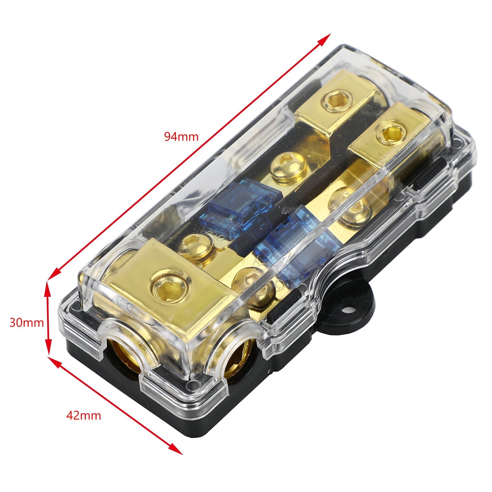 Portafusibili a lama da 60 Amp Mini ANL a 3 vie da rame calibro 2/4 a calibro 4/6/8