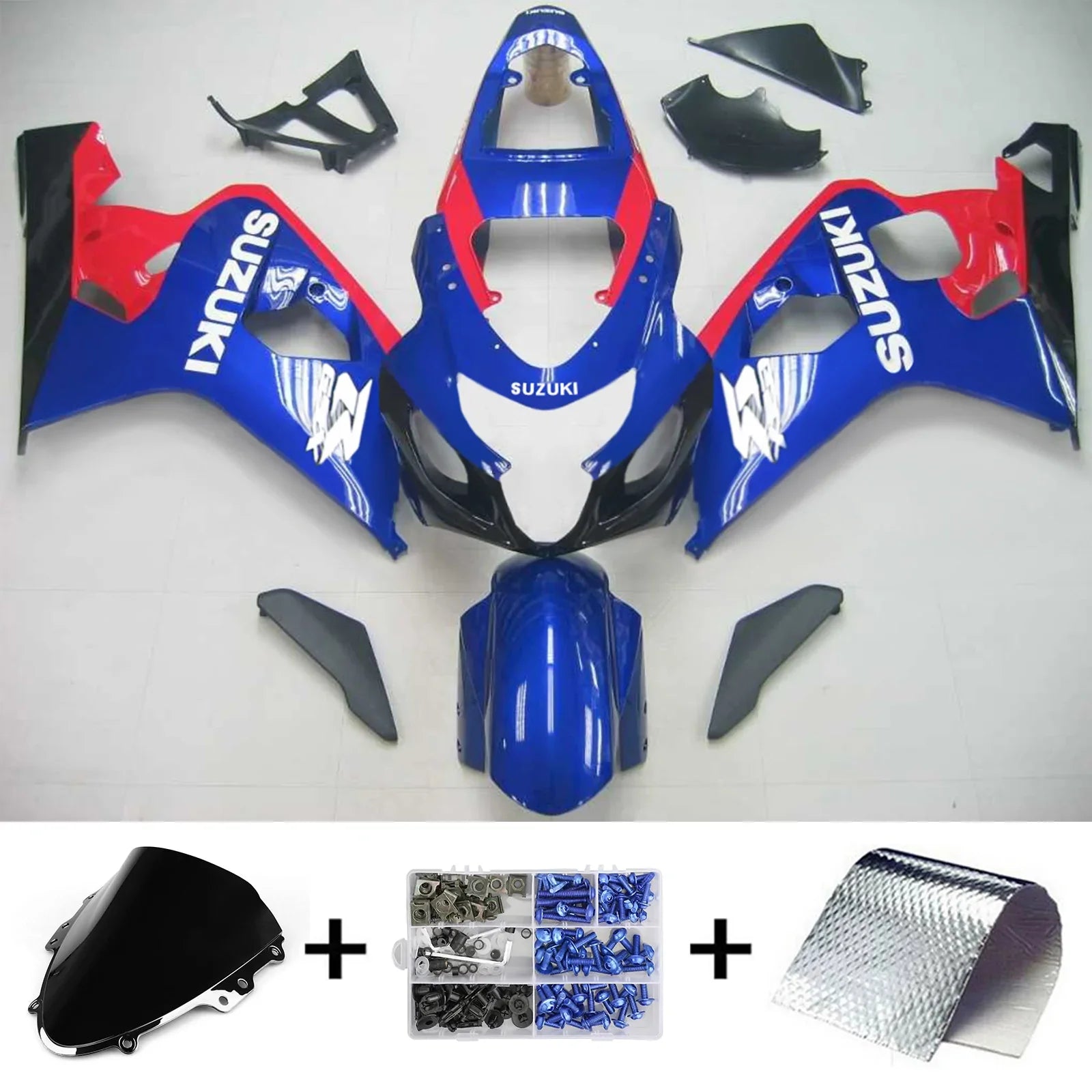 Amotopart Suzuki GSXR 600/750 2004-2005 Kit Carénage Carrosserie Plastique ABS