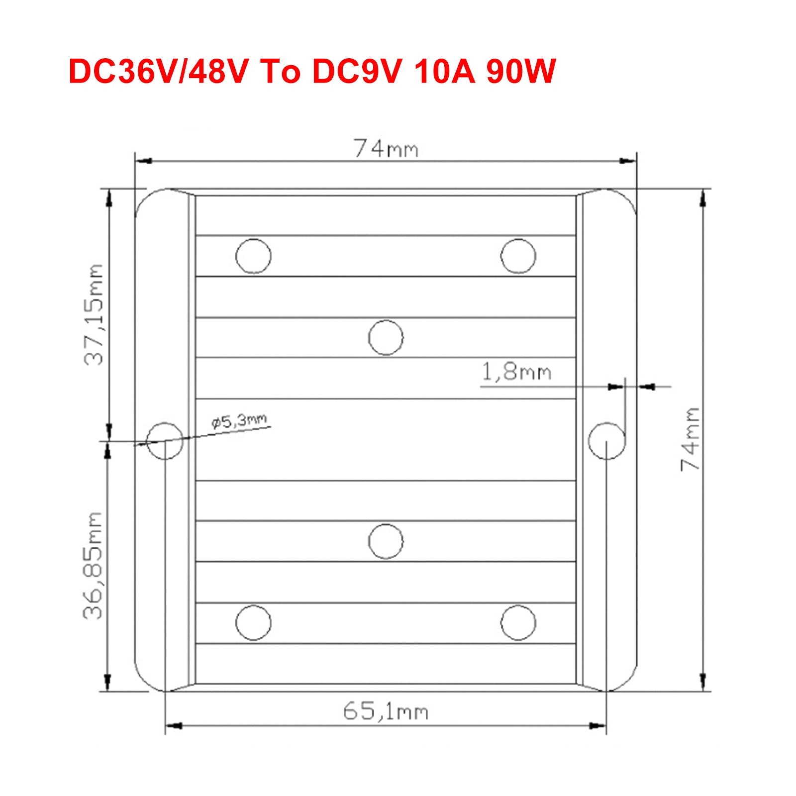 Convertisseur DC/DC étanche 10A, régulateur d&#39;alimentation 36V/48V, abaisseur à 9V