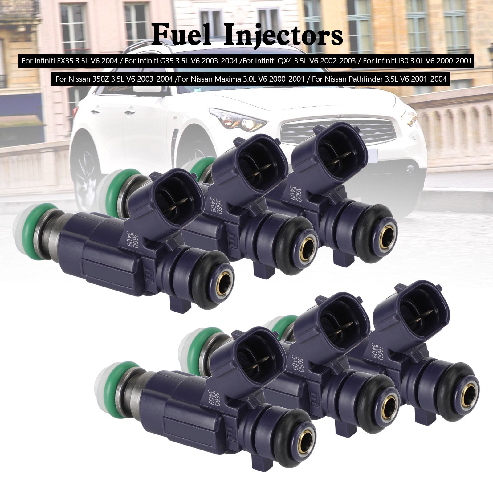 6PCS Injecteurs de carburant FBJC100 Fit Nissan 350Z 2003-04 Fit Infiniti G35 2003-2004