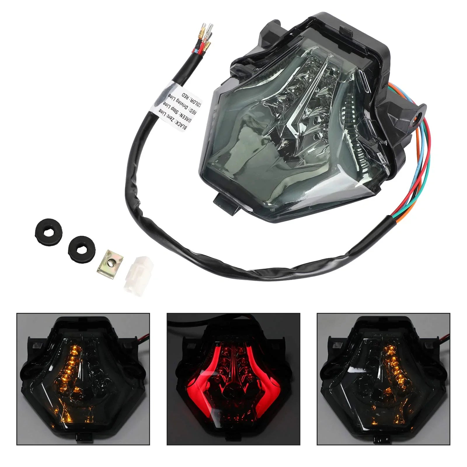 Geïntegreerde achterlichtindicatoren voor Yamaha YZF R25/R3 MT 03/07/25 FZ 07 generiek