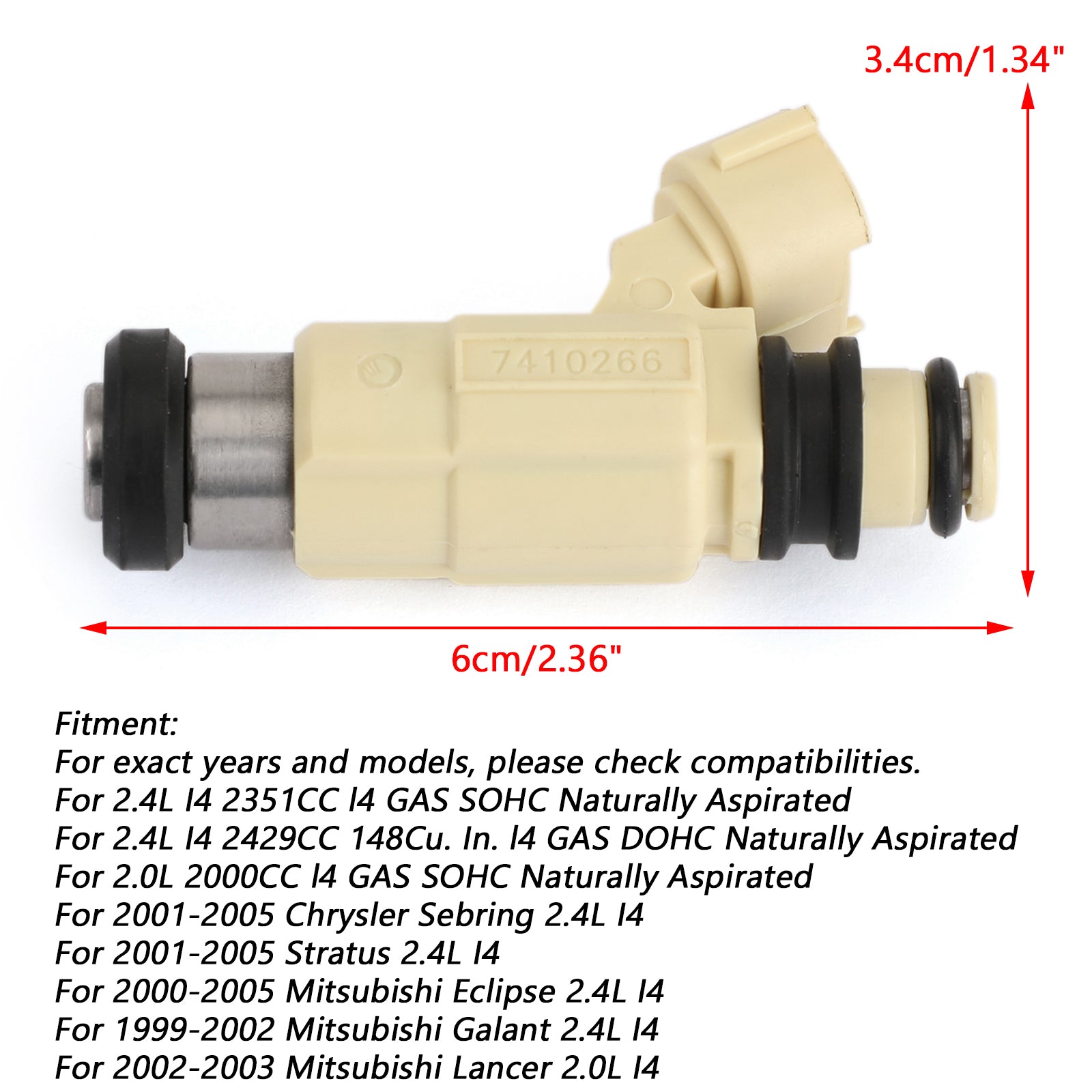 Injecteurs de carburant 1 pièces pour Mitsubishi Eclipse Lancer Chrysler CDH-240 842-12299 générique