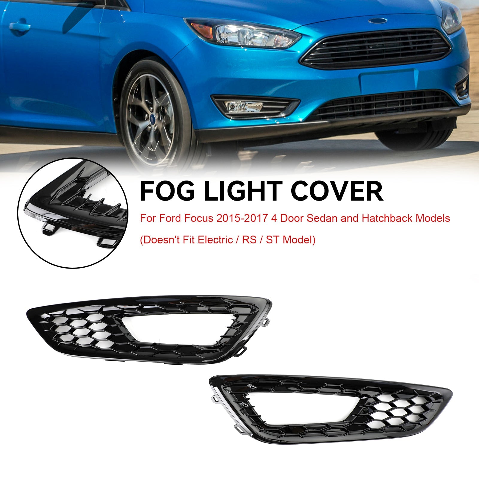 Par de luces antiniebla del parachoques delantero para Ford Focus 2015-2017