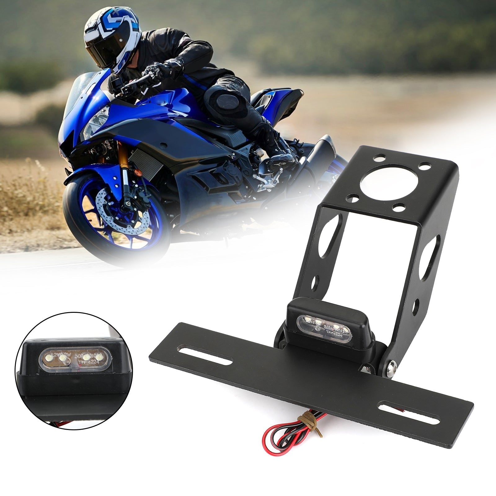 Support de support de plaque d'immatriculation arrière pour YAMAHA YZF R6 2008-2019 générique