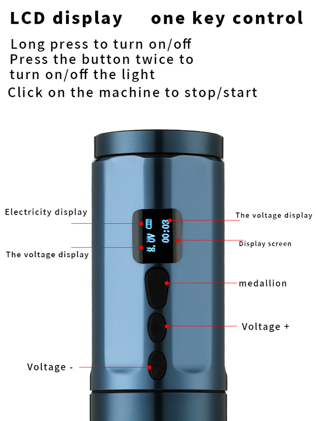 La macchina rotativa del motore di taglio della penna della batteria del tatuaggio senza cordone del LED compone la macchina