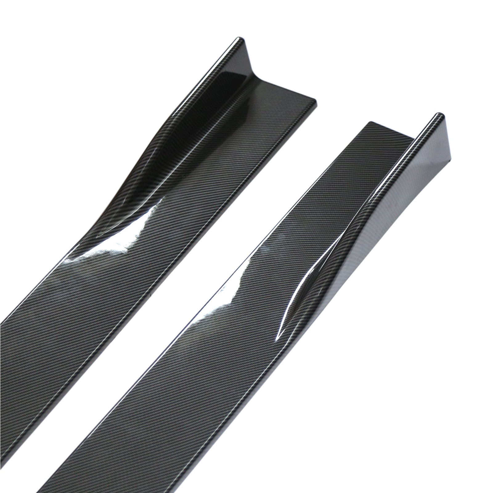 86.6" Universal Side Jupe Extensions Rocker Panel Splitters Lip Carbon Fiber Look Generic