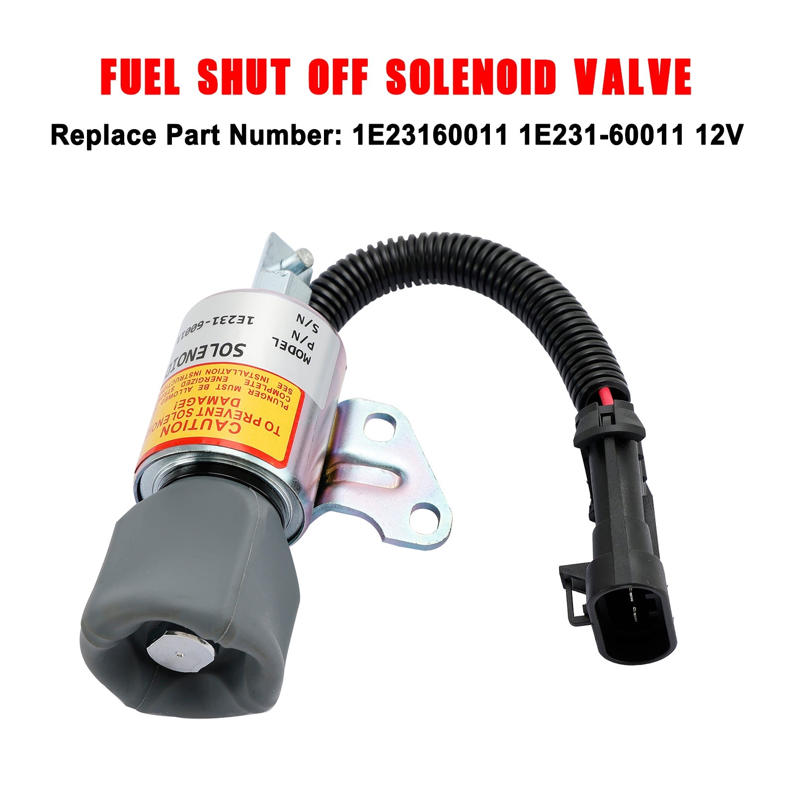 Solenoide de cierre de combustible 1E231-60011 para motor Kubota V2203 D722 D902 M8200