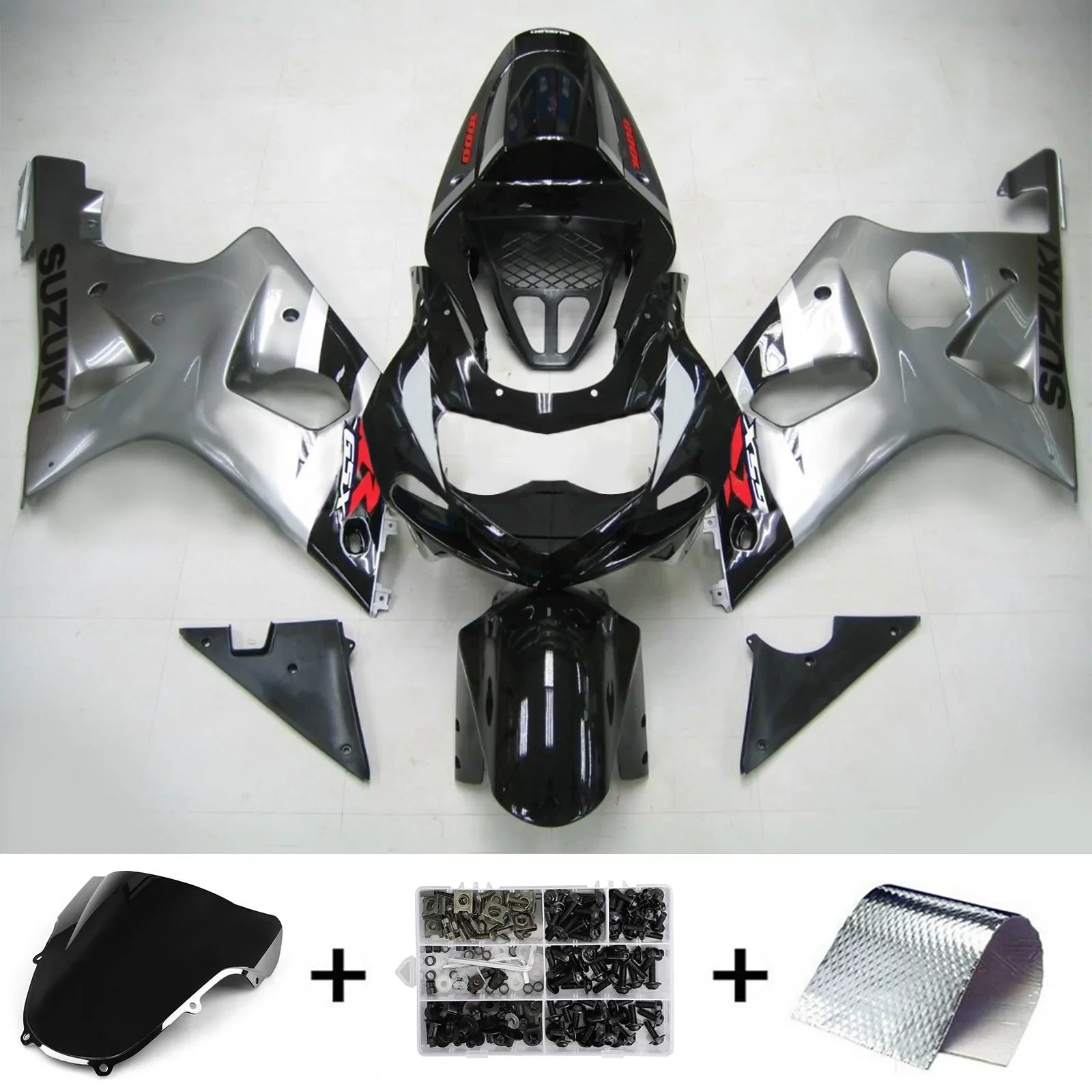 Amotopart Suzuki GSXR1000 2000-2002 Kit de carénage K1 K2