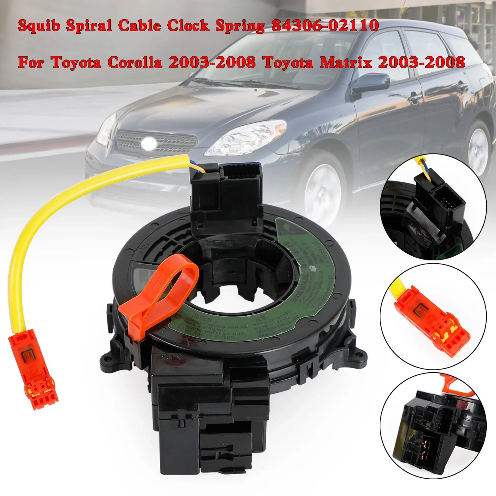 2002-2005 Toyota Sequoia Squib Cable en espiral Resorte de reloj 84306-60090 191766272874 0718207794690