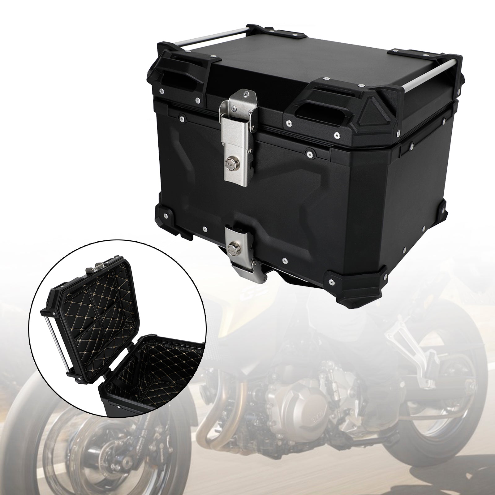 Bmw R 1200 1250GS F750GS 65L Universelle Tail Box Case Top Bagages Box Pack Coffre