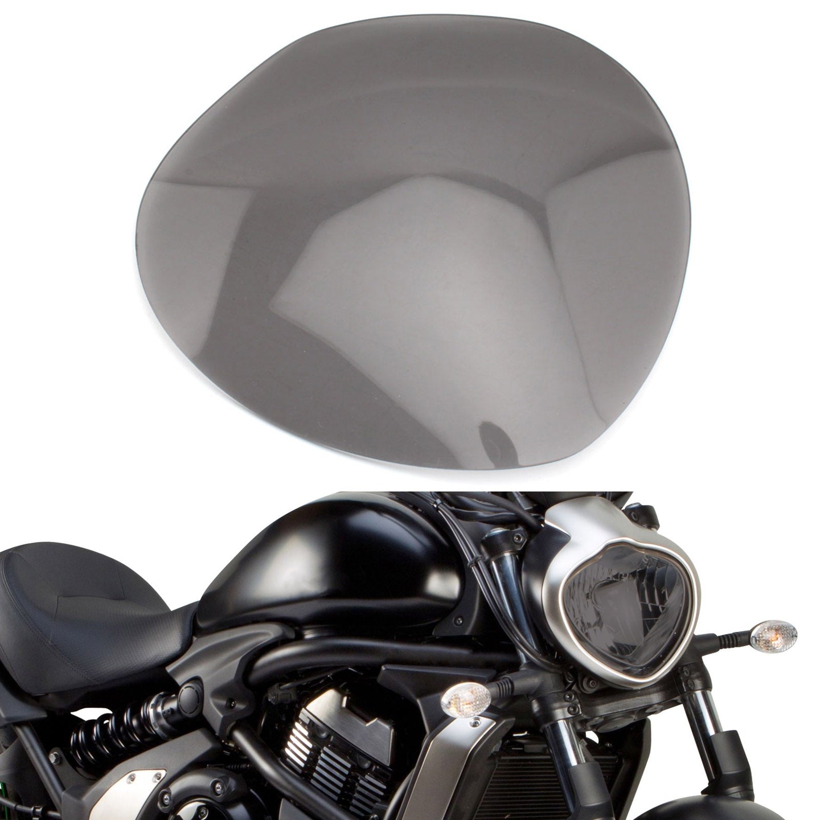 Pokrywa ochronna soczewki przedniego reflektora pasuje do Kawasaki Vulcan S 2015-2021 Generic Smoke