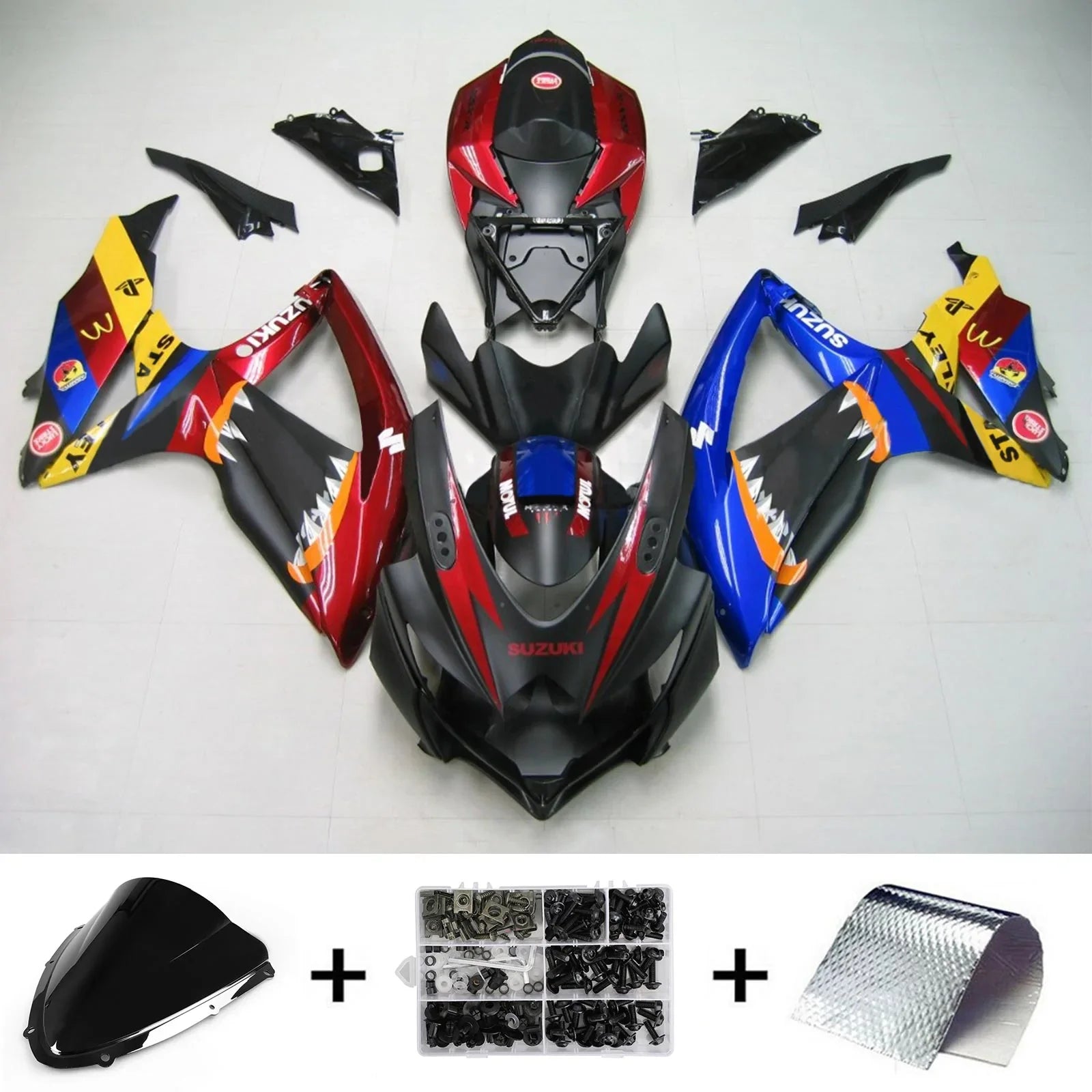 Amotopart Suzuki GSXR 600/750 2008-2010 Kit carenatura plastica ABS K8