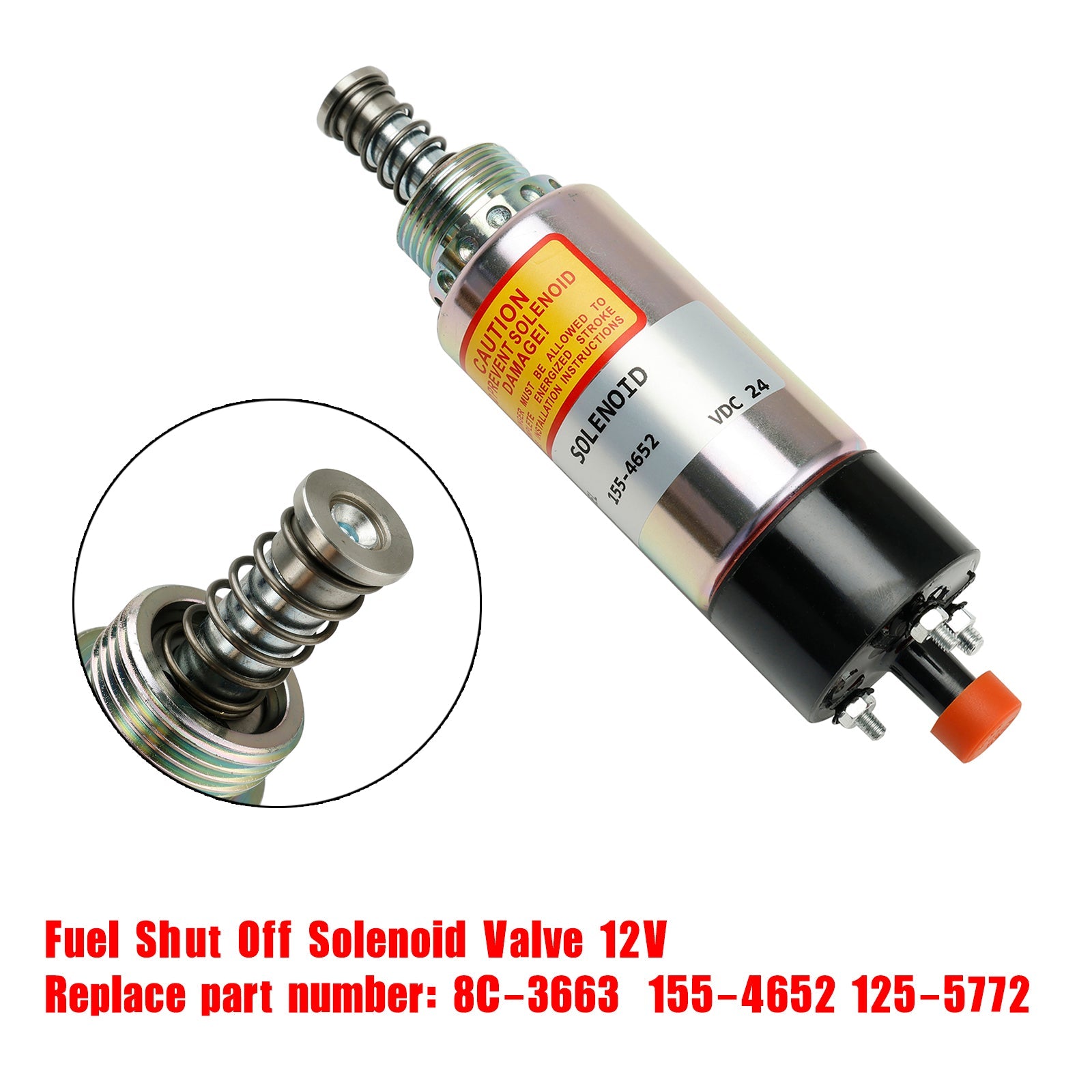 Électrovanne d&#39;arrêt de carburant 8C-3663 155-4652 125-5772 pour CAT 3126 3114 3116