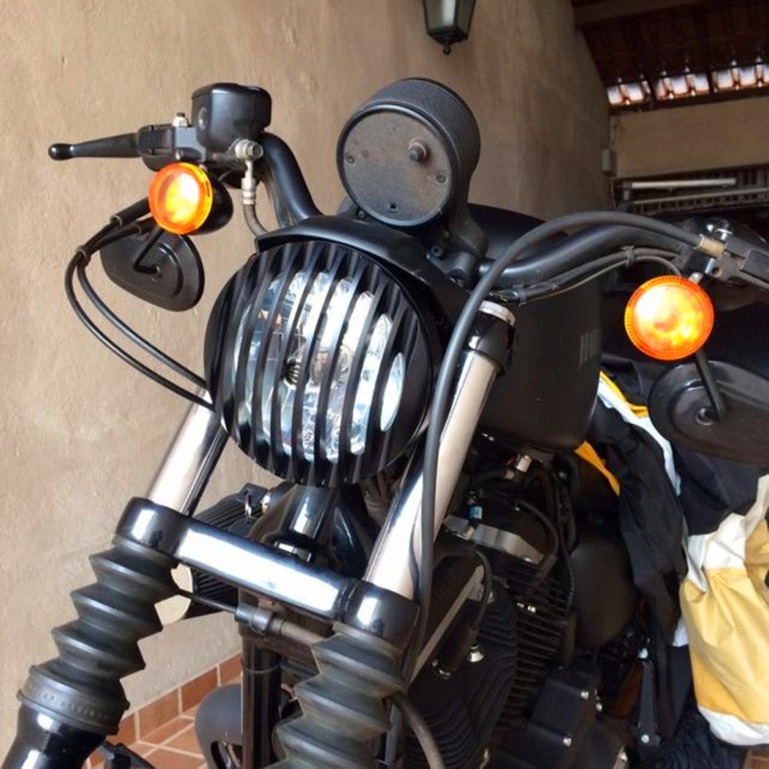 Phare de phare de moto 5,75 '' avec grille de protection pour Cafe Racer Custom Generic
