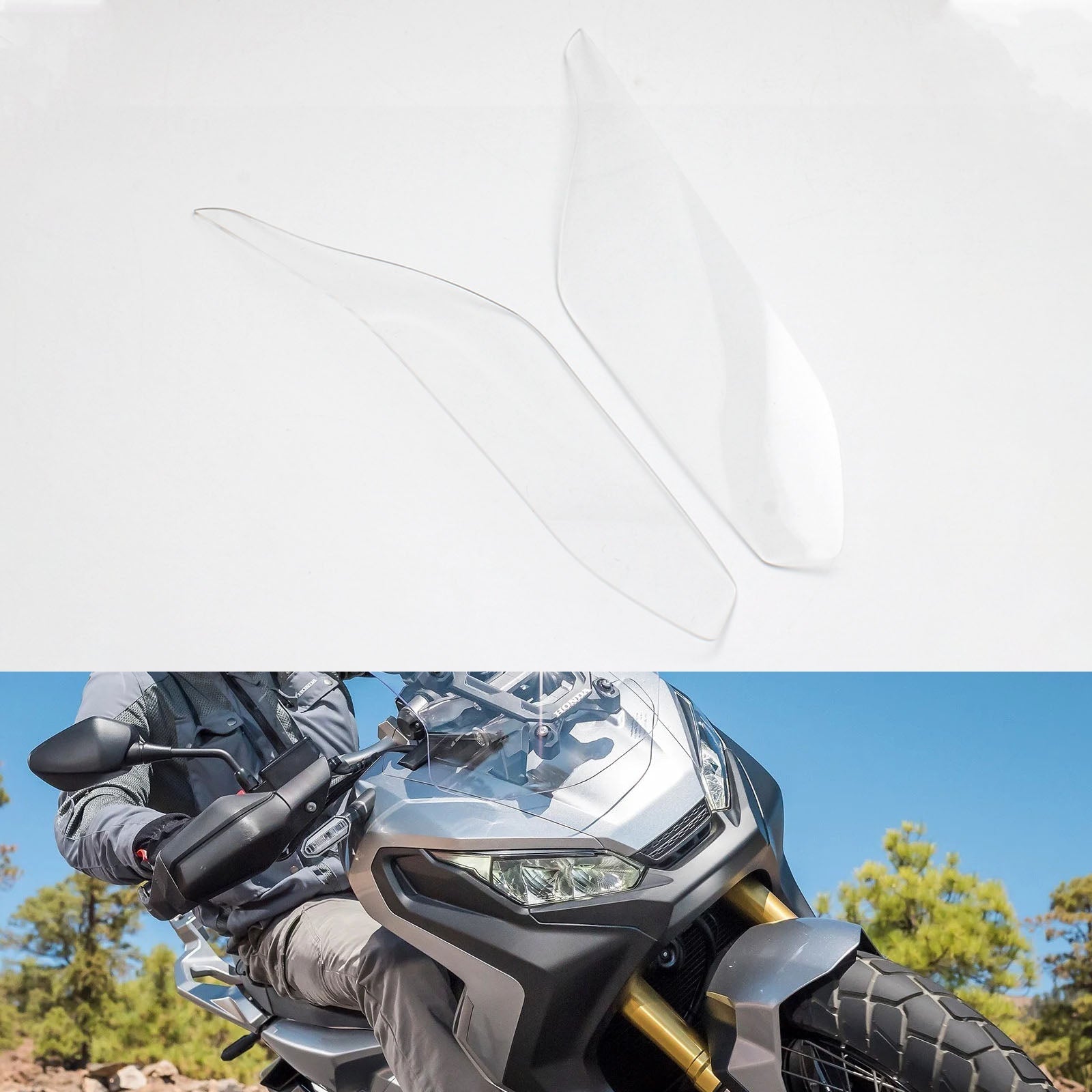 Coperchio di protezione dell'obiettivo del faro anteriore adatto per Honda X-Adv 750 2017-2019 Fumo generico