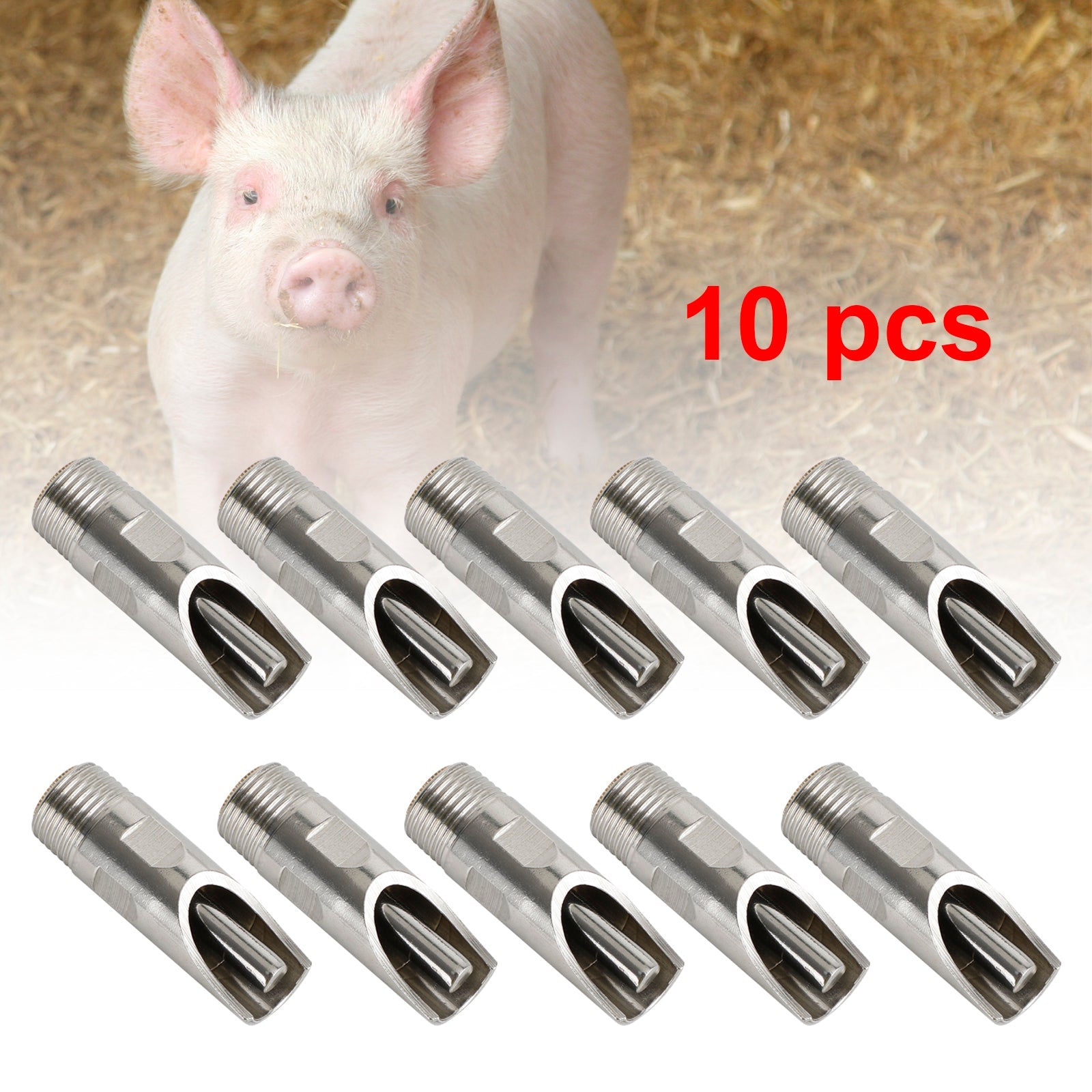 10Pc 1/2 "Npt Porc Porc Mamelon Abreuvoir Automatique Abreuvoir Mangeoire En Acier Inoxydable Fedex Express