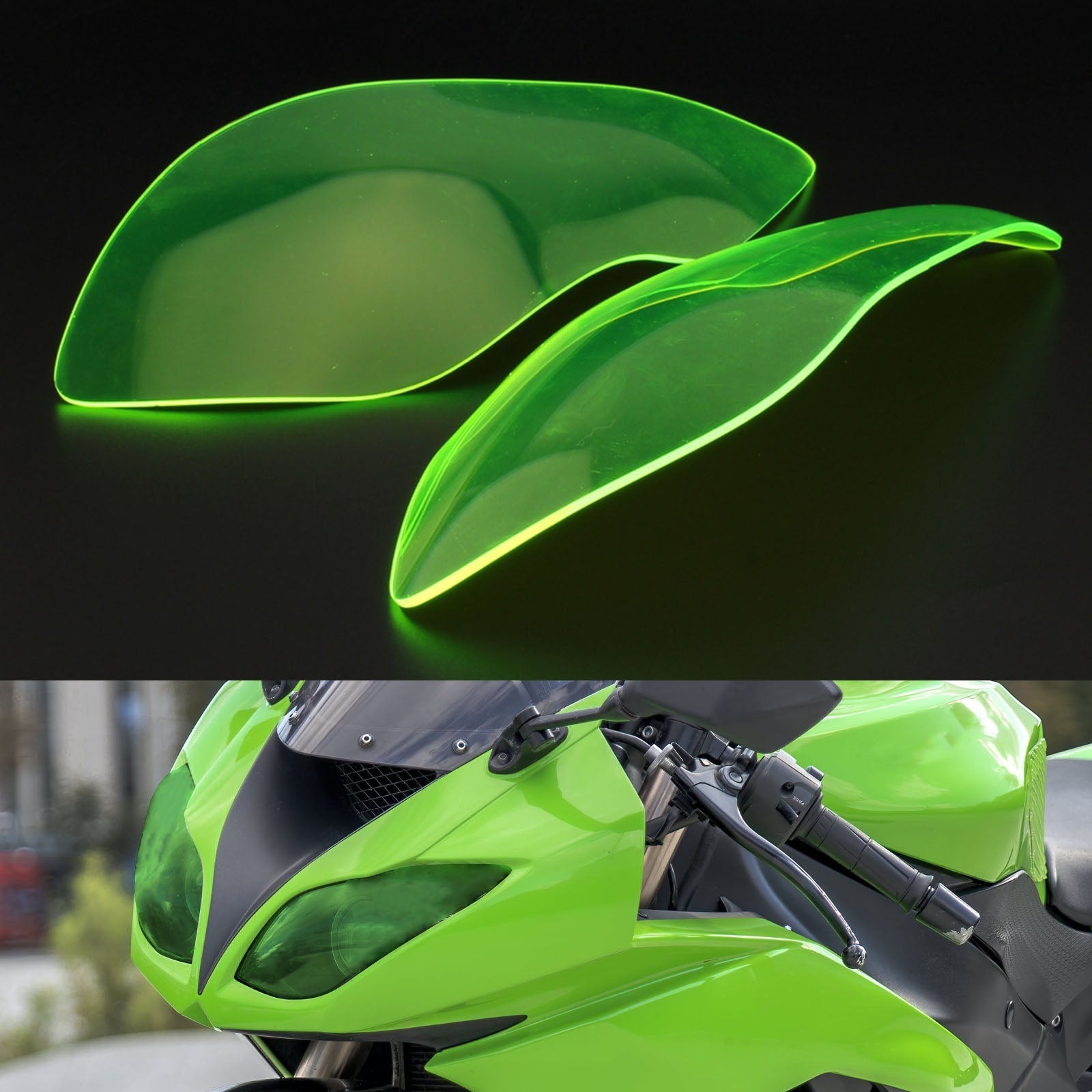 Osłona ochronna obiektywu przedniego reflektora pasuje do Kawasaki Zx-636R Zx-6R 09-18 Generic Smoke