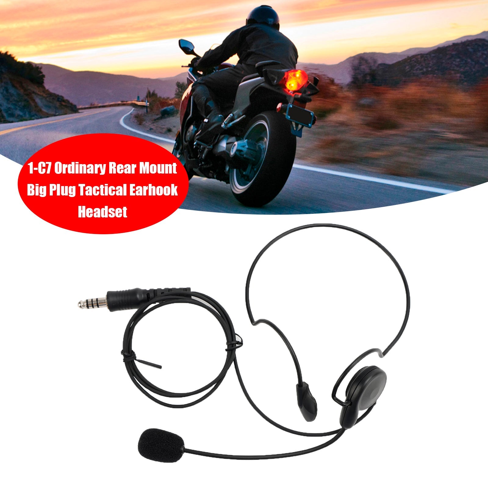 7.1-C7 Soporte trasero ordinario Enchufe grande Auriculares tácticos Auriculares intrauditivos