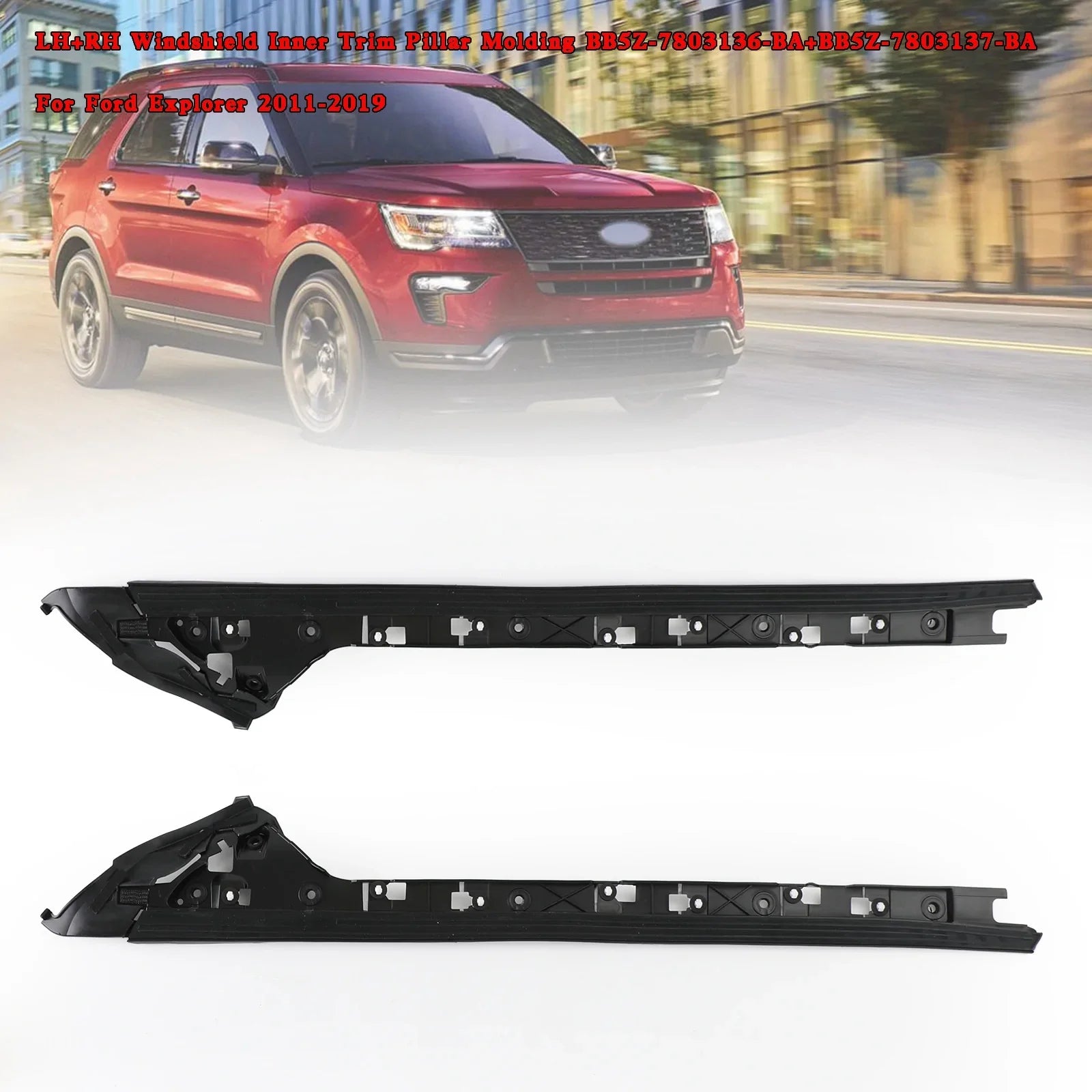Moldura de pilar de moldura interior de parabrisas LH+RH para Ford Explorer 2011-2019 Genérico