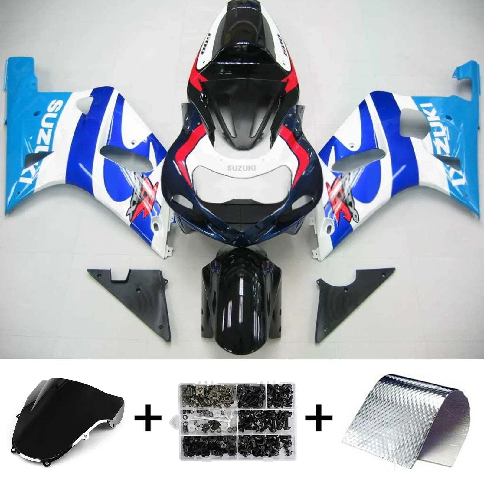 Amotopart Suzuki GSXR600 2001-2003 Kit carenatura carrozzeria in plastica ABS