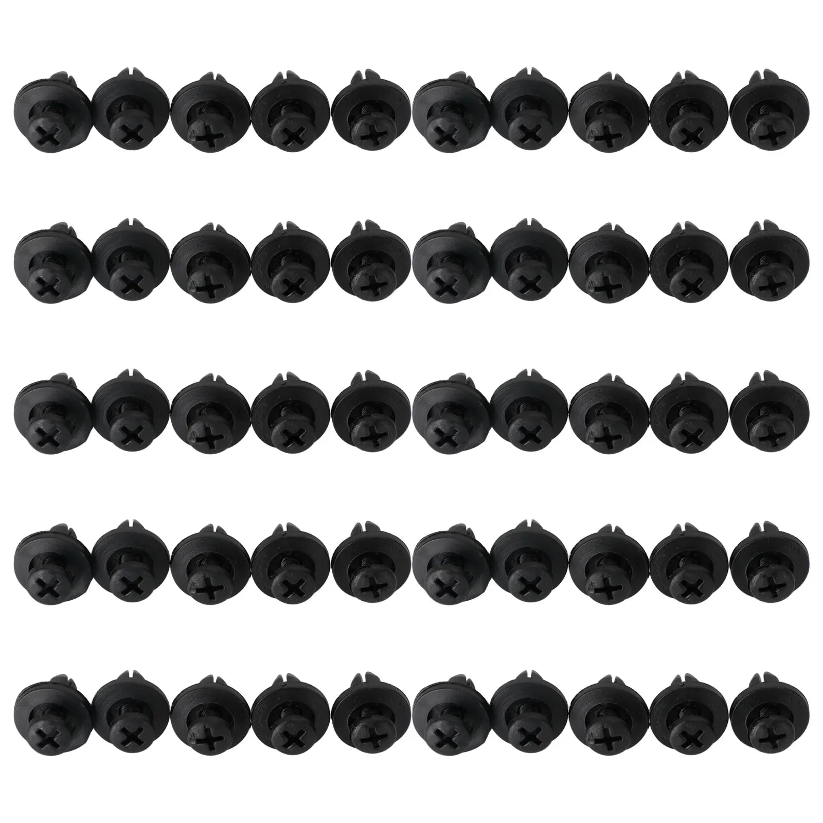 50pcs Carénage Panneau Boulon Clip 6mm En Plastique Vis Rivets Clips Noir Pour Honda Générique