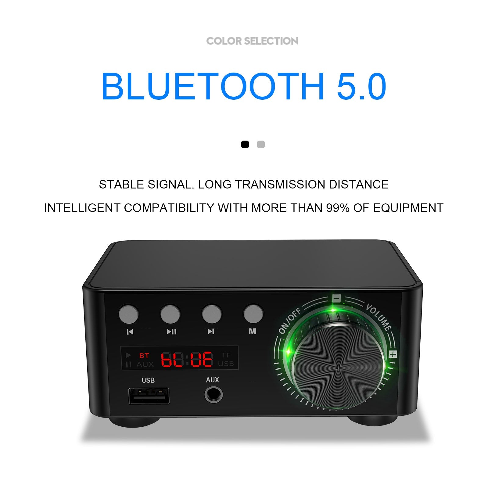 HiFi Mini Bluetooth 5.0 Amplificateur de son de puissance numérique Récepteur audio stéréo USB