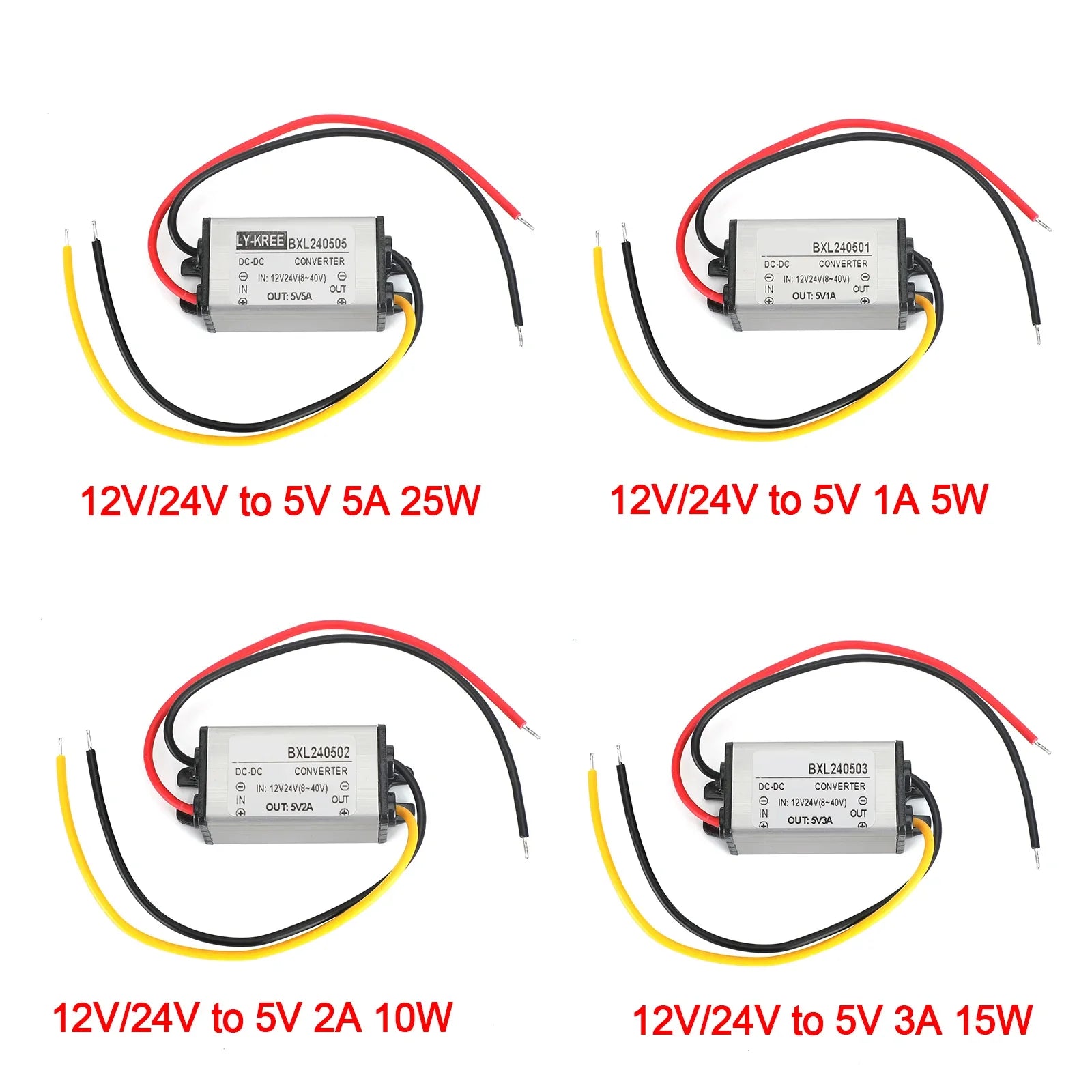 1 ~ 5A étanche convertisseur DC/DC régulateur d'alimentation 12V/24V abaisseur à 5V