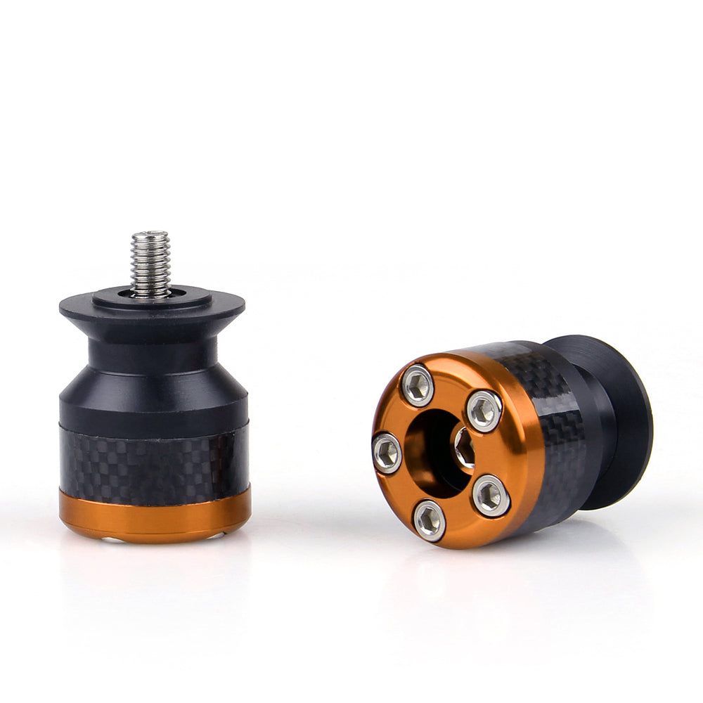 Bobines universelles de curseurs de bras oscillant CNC en fibre de carbone pour moto 10 mm orange générique