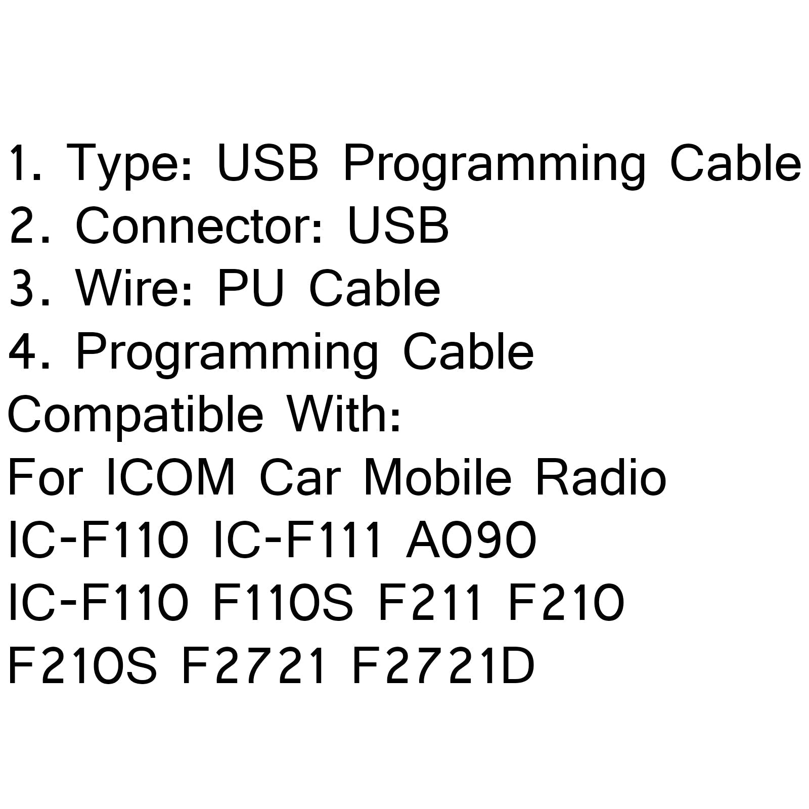 OPC-1122 U Cable de programación USB para ICOM IC-F110 IC-F111 Radio móvil para automóvil + CD