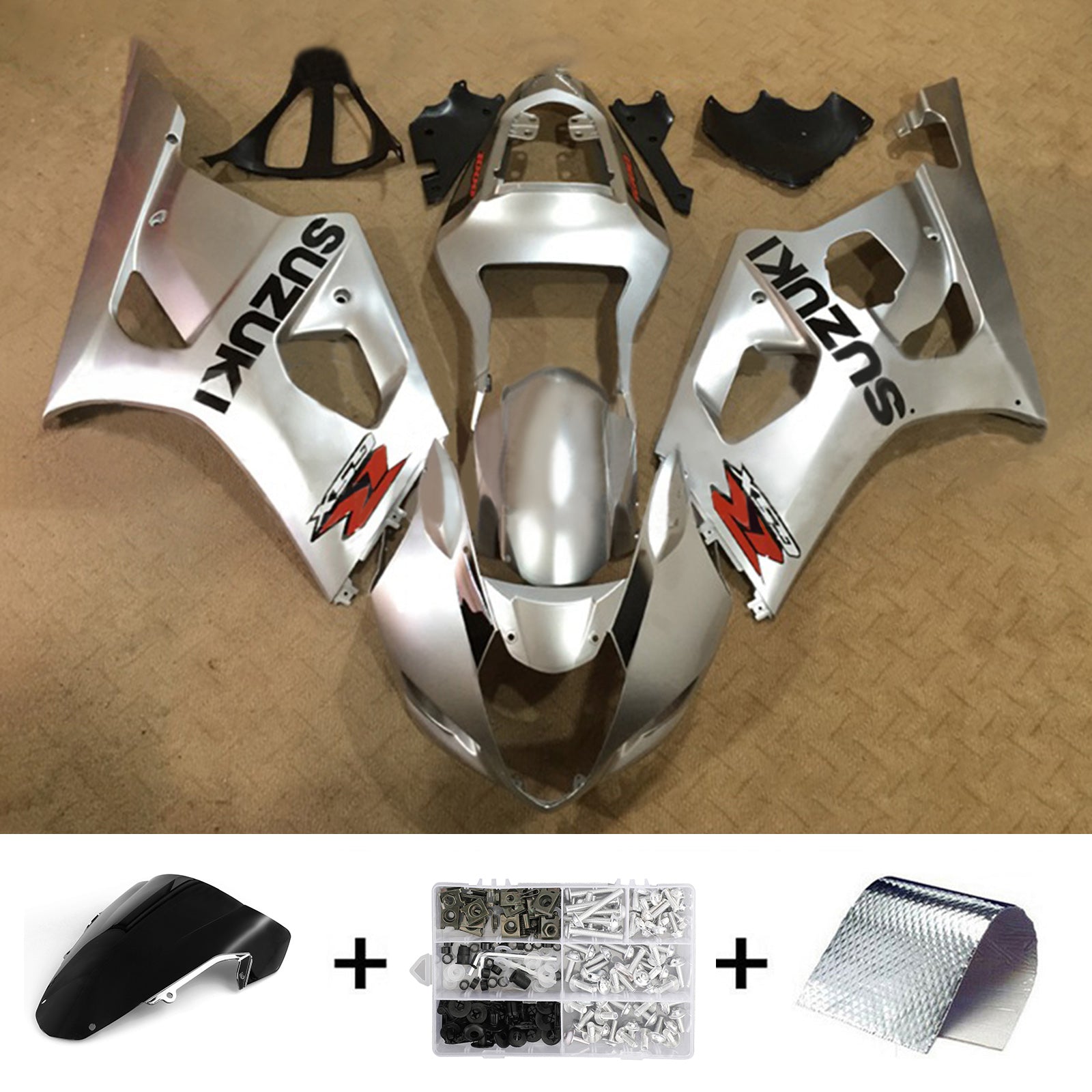 Amotopart Suzuki GSXR1000 2003-2004 K3 Kit de carenado de carrocería de plástico ABS