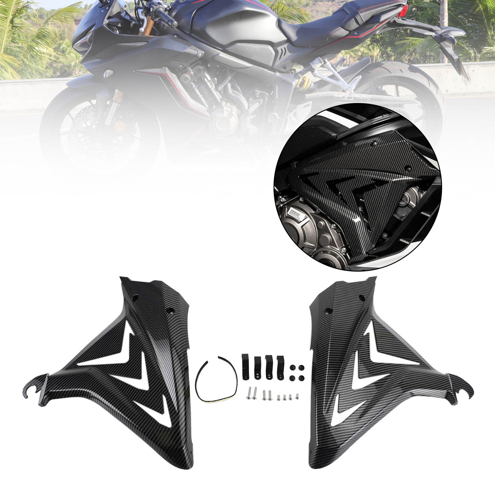 Pannelli di protezione telaio laterale Carene per Honda CBR650R 2019-2021 Generico