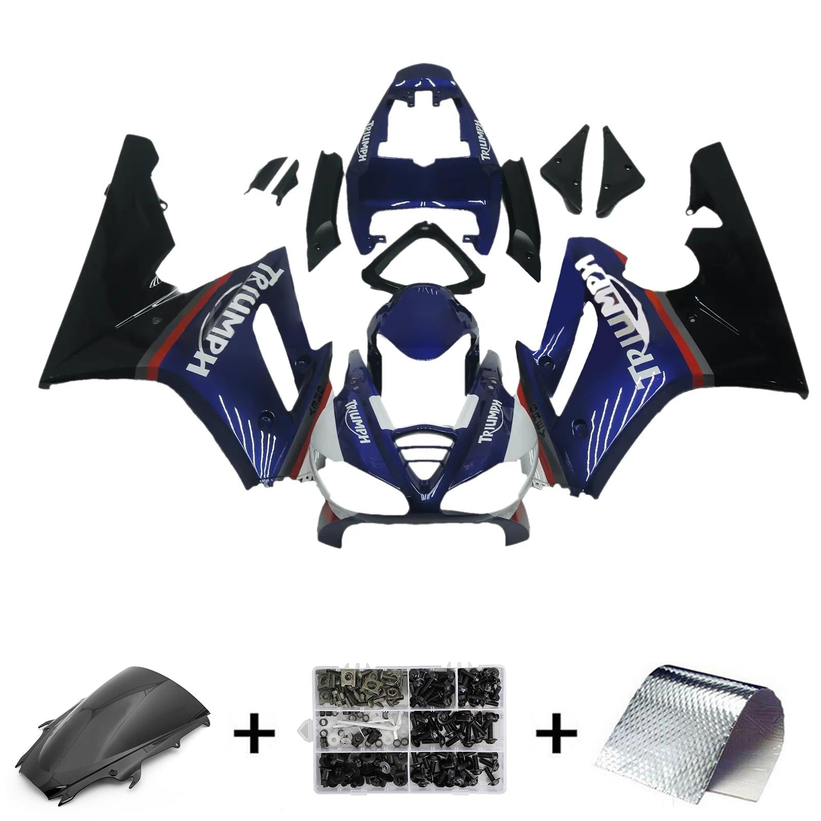 Amotopart Triumph Daytona 675 2009-2012 Kit carena carrozzeria in plastica ABS