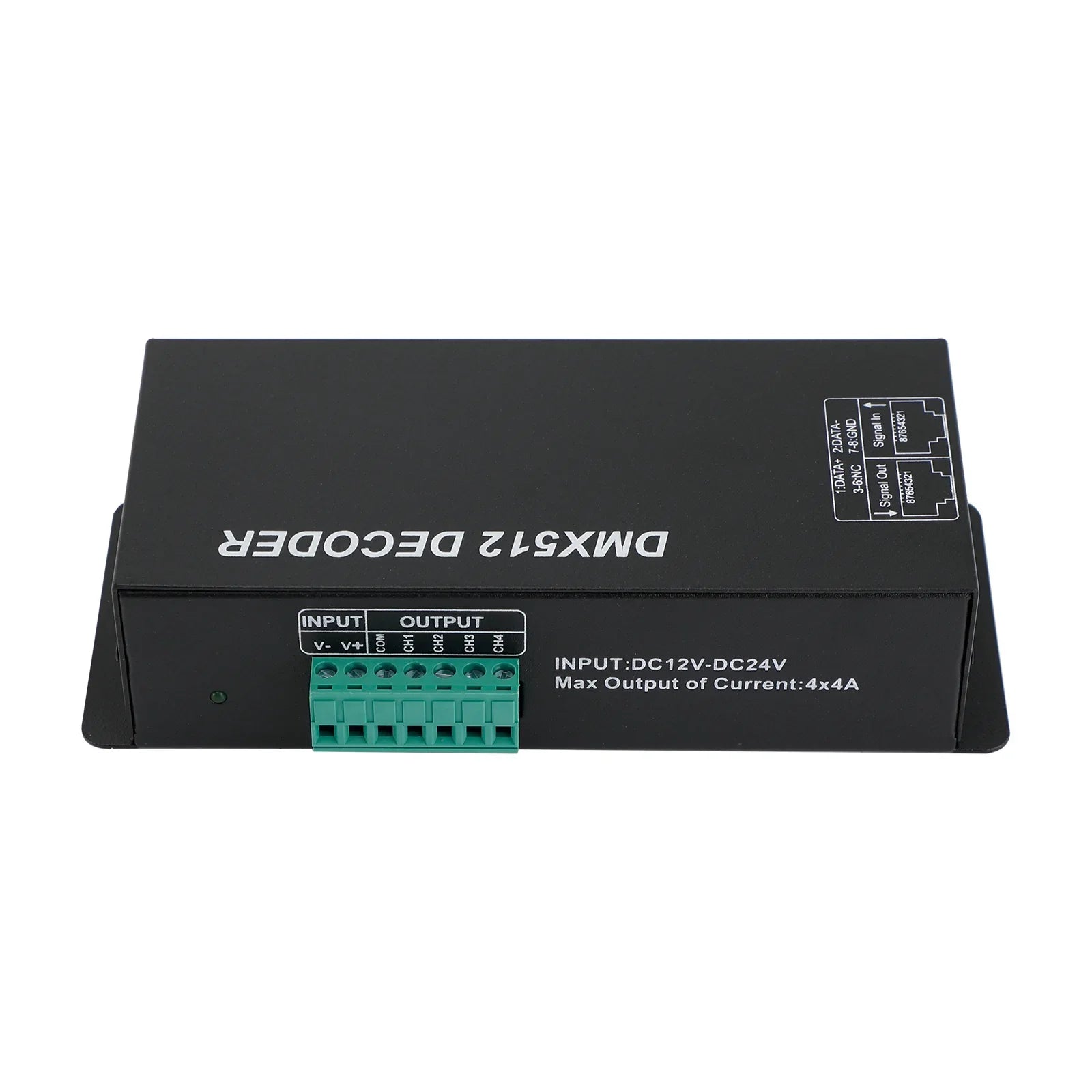 LED RGBW DMX 512 Controlador Decodificador Dimmer 4 Canales 16A 4x4A Raya de luz