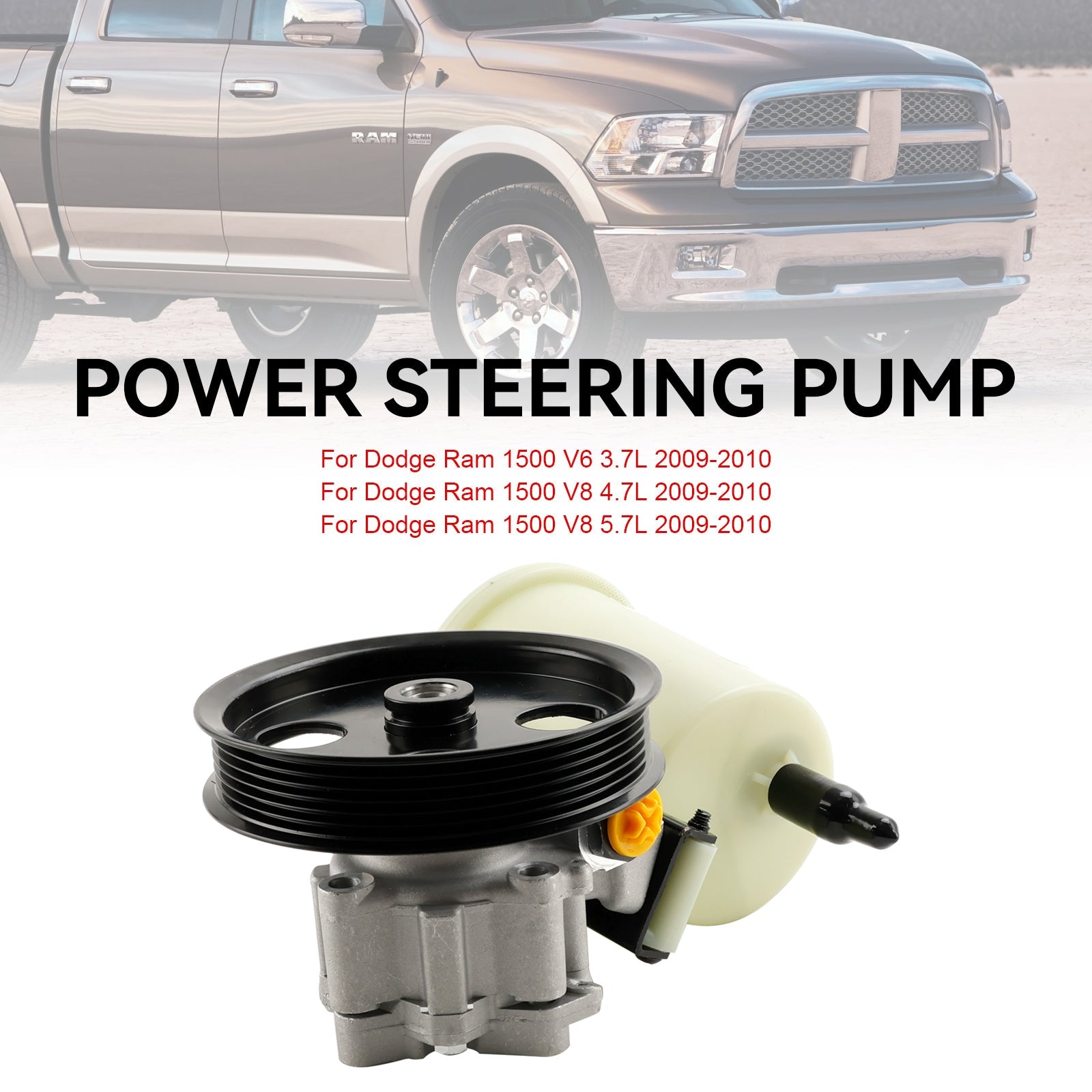 Pompe de direction assistée Dodge RAM 1500 2009-2010 avec poulie et réservoir